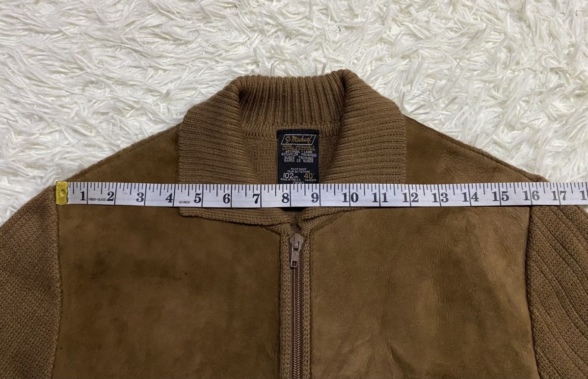 Saint Michael Vintage Saint Michael Wool Cable Knit Sweater Suede Trimmer Size US M / EU 48-50 / 2 - 20 Thumbnail