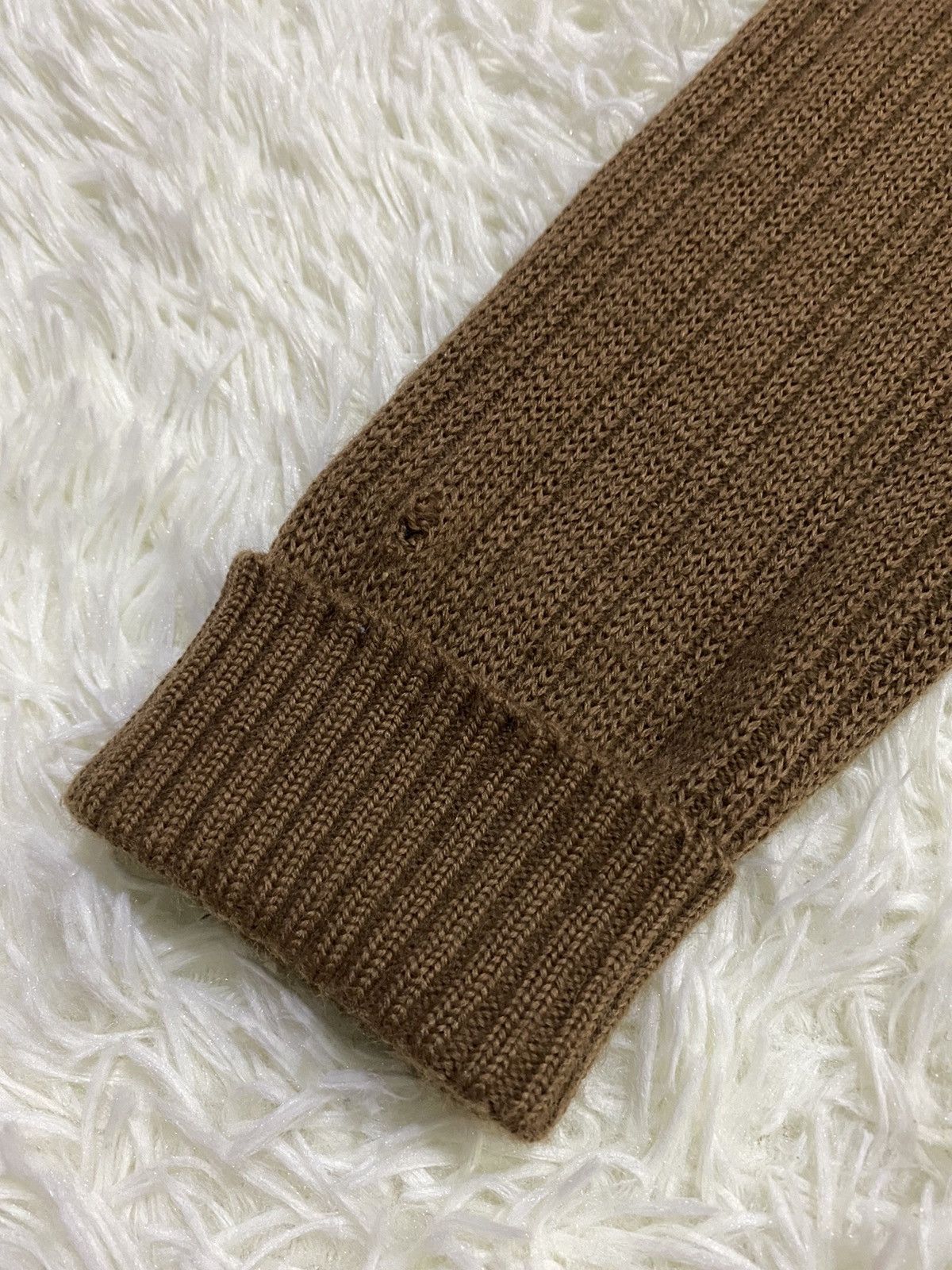 Saint Michael Vintage Saint Michael Wool Cable Knit Sweater Suede Trimmer Size US M / EU 48-50 / 2 - 3 Thumbnail