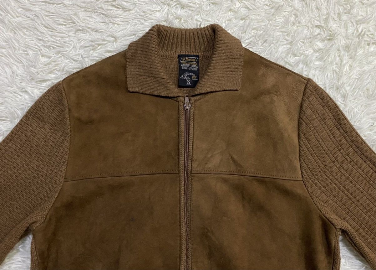 Saint Michael Vintage Saint Michael Wool Cable Knit Sweater Suede Trimmer Size US M / EU 48-50 / 2 - 4 Thumbnail