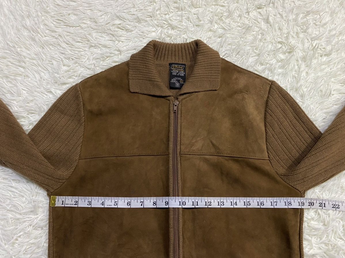 Saint Michael Vintage Saint Michael Wool Cable Knit Sweater Suede Trimmer Size US M / EU 48-50 / 2 - 18 Thumbnail