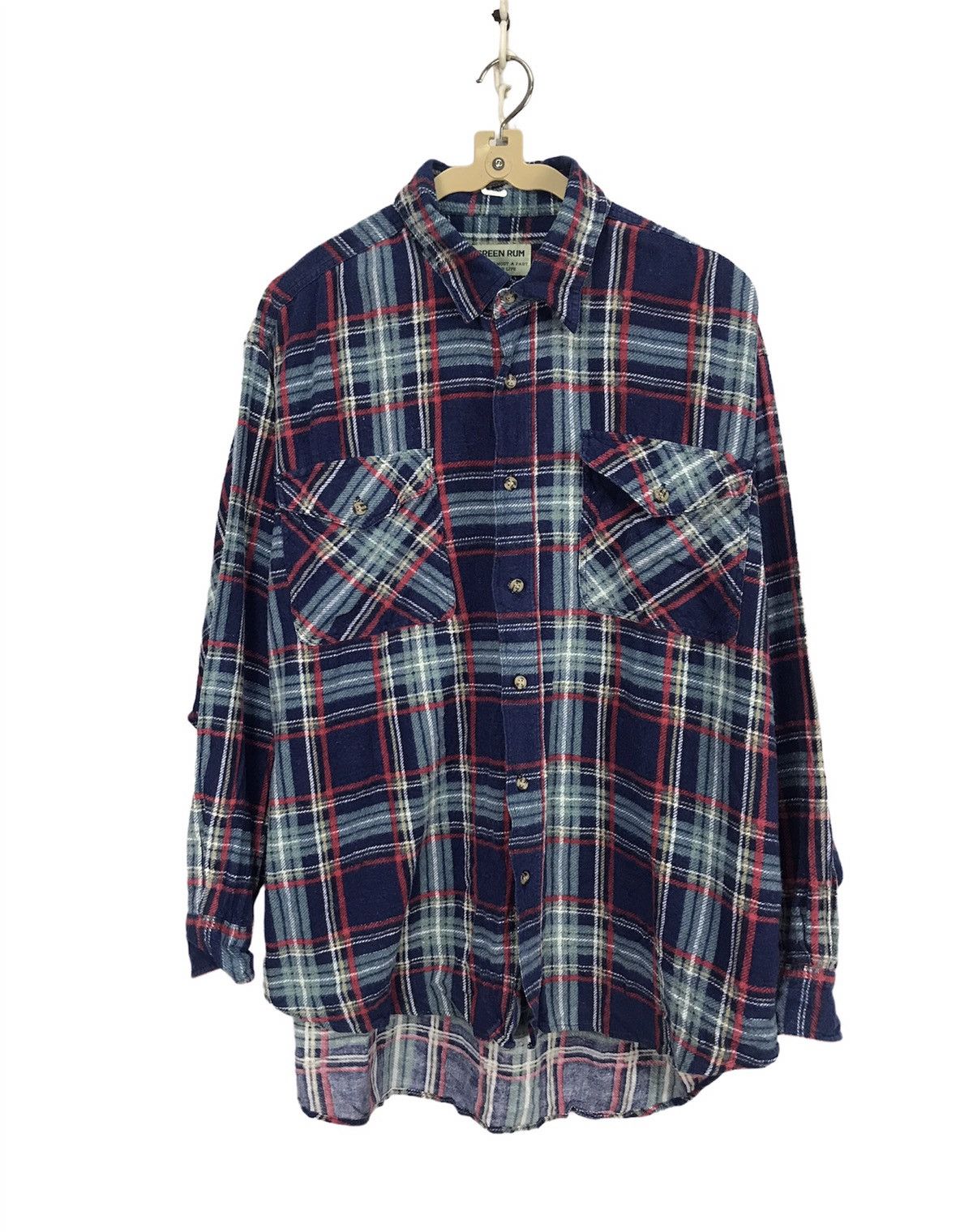 Flannel × Vintage Vintage flannel button up shirt by green rum Size US L / EU 52-54 / 3 - 1 Thumbnail