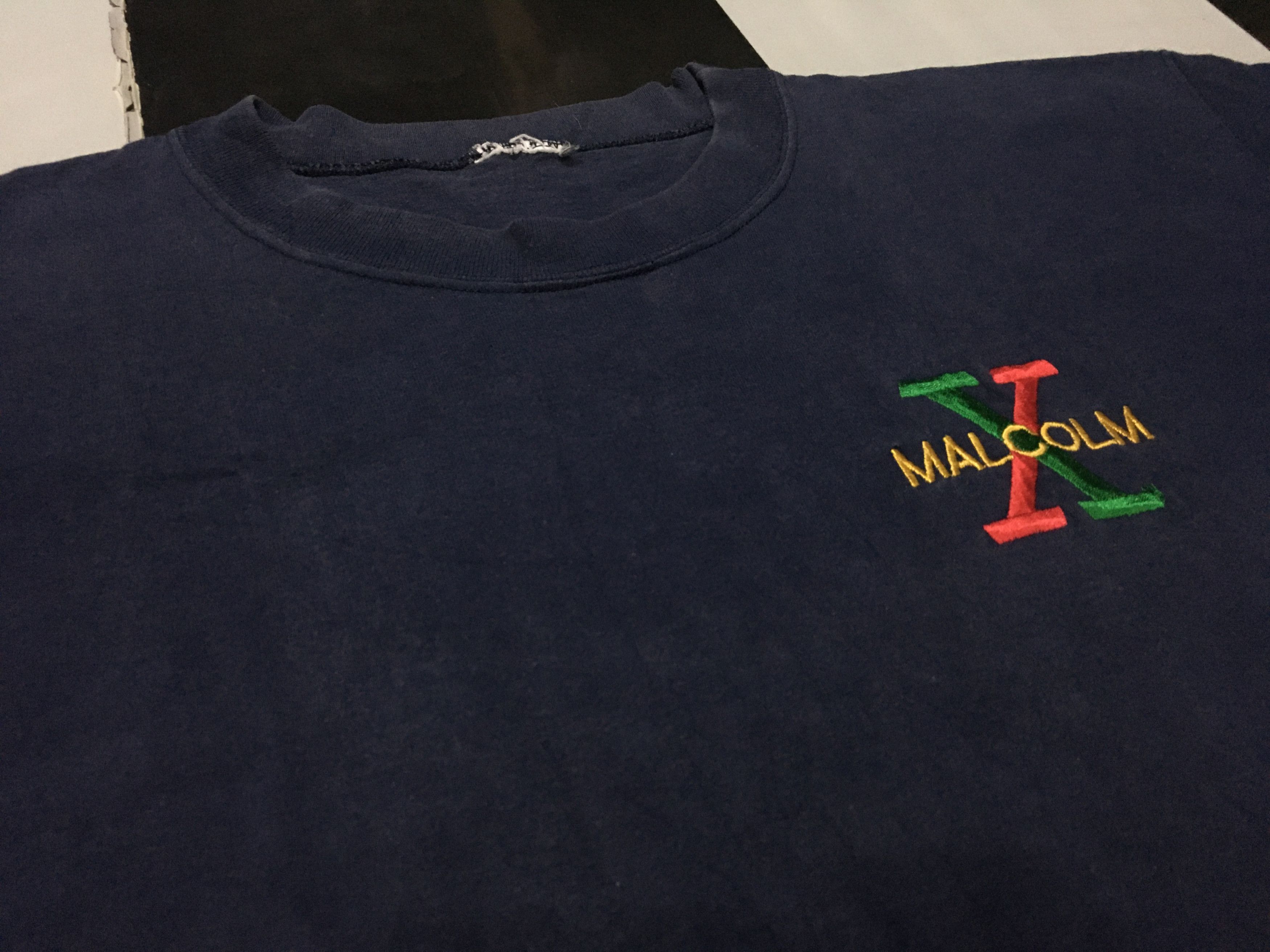 Rap Tees × Vintage Vintage Malcom X Shirt 90s Embroidered Size US XL / EU 56 / 4 - 2 Thumbnail