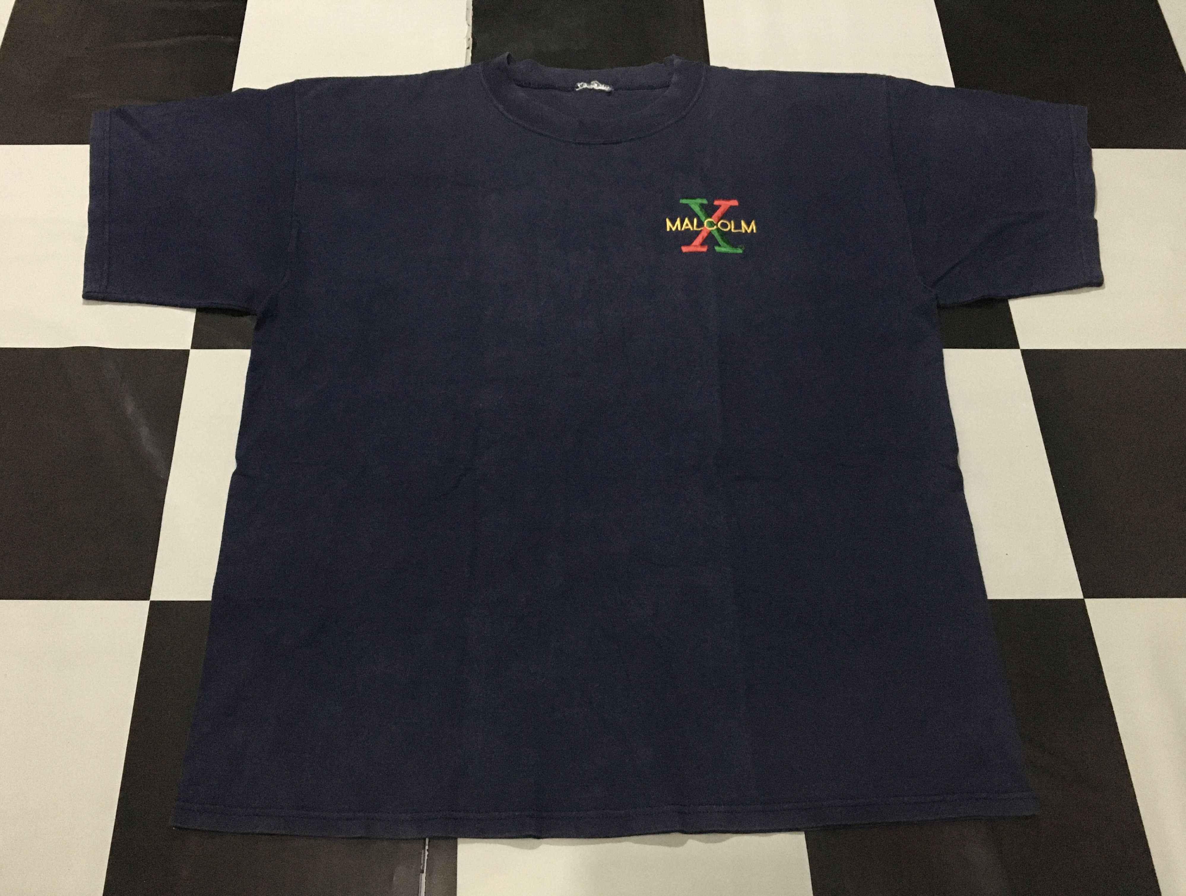 Rap Tees × Vintage Vintage Malcom X Shirt 90s Embroidered Size US XL / EU 56 / 4 - 3 Thumbnail