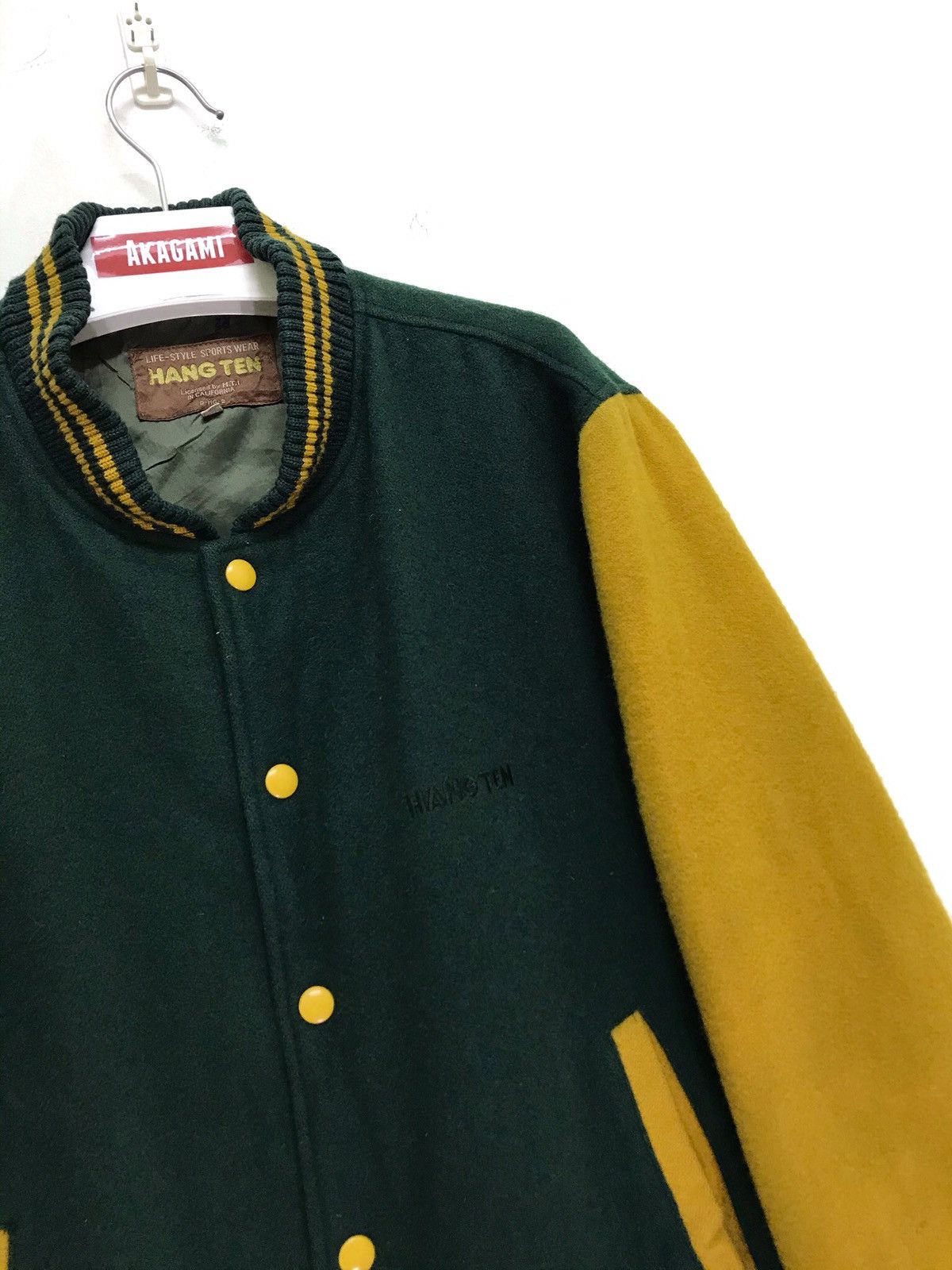 Hang Ten ✨ Vtg 80s/70s Hang Ten Wool Varsity Stadium Jacket Size US L / EU 52-54 / 3 - 3 Thumbnail
