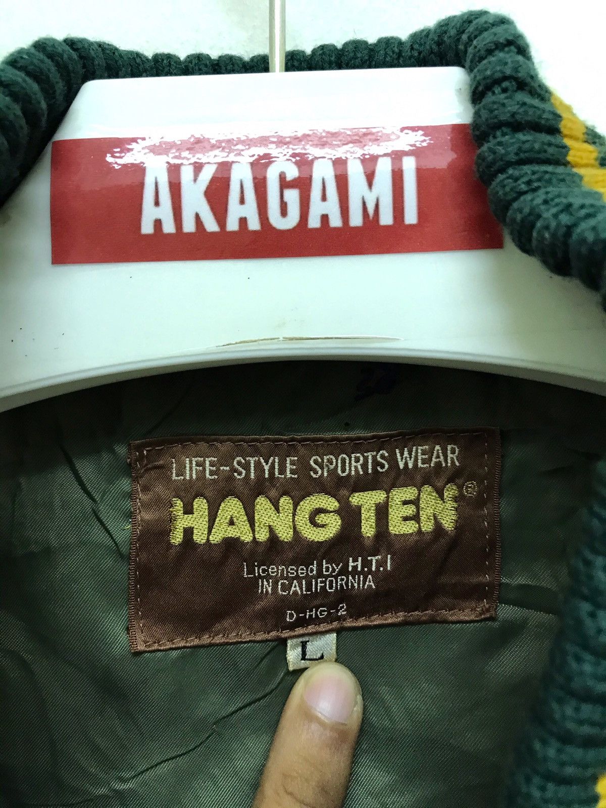 Hang Ten ✨ Vtg 80s/70s Hang Ten Wool Varsity Stadium Jacket Size US L / EU 52-54 / 3 - 7 Thumbnail