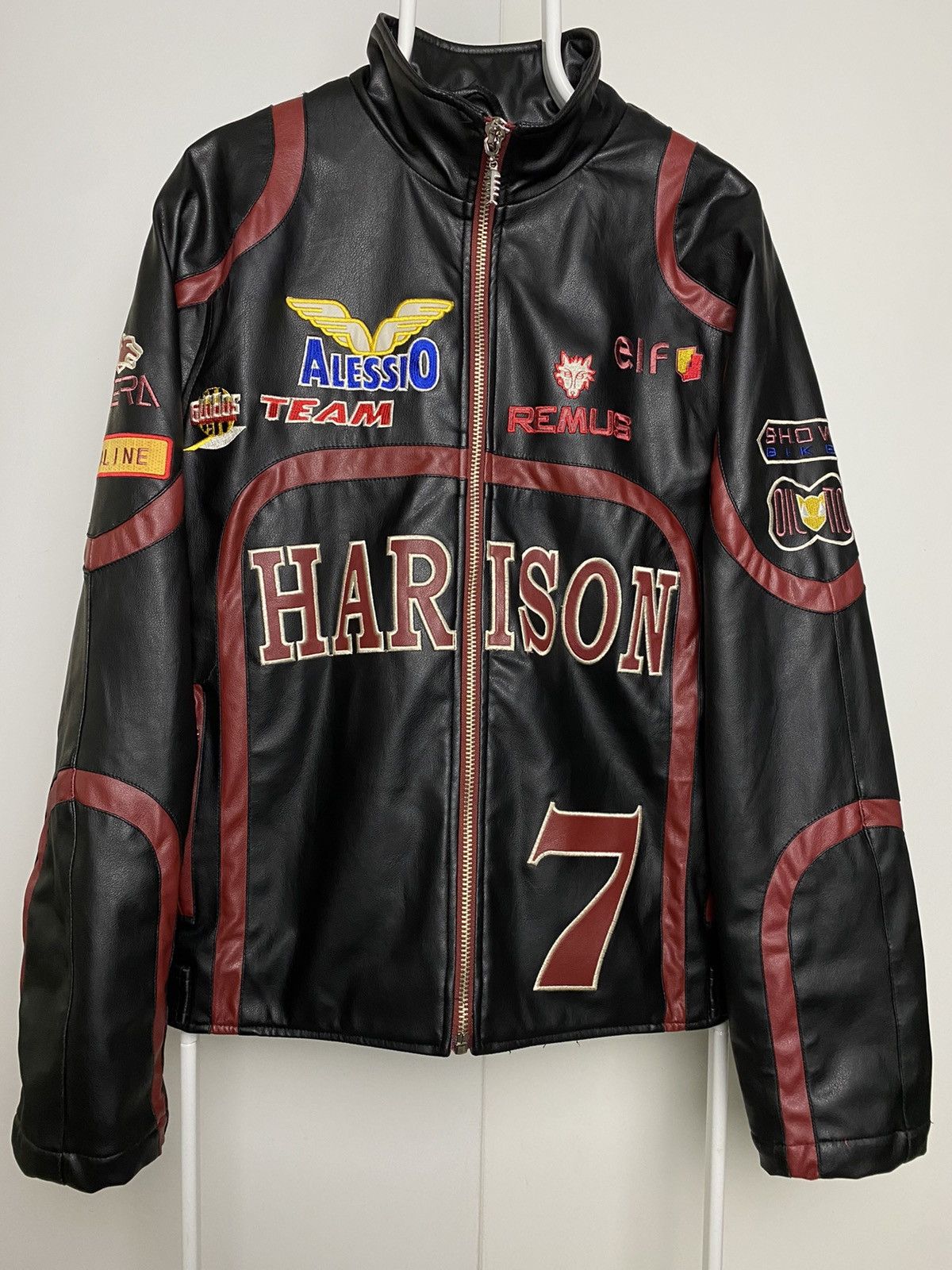 image of Hot Wheels Vintage Racing Jacket Eco Leather in Black, Men's (Size Medium)