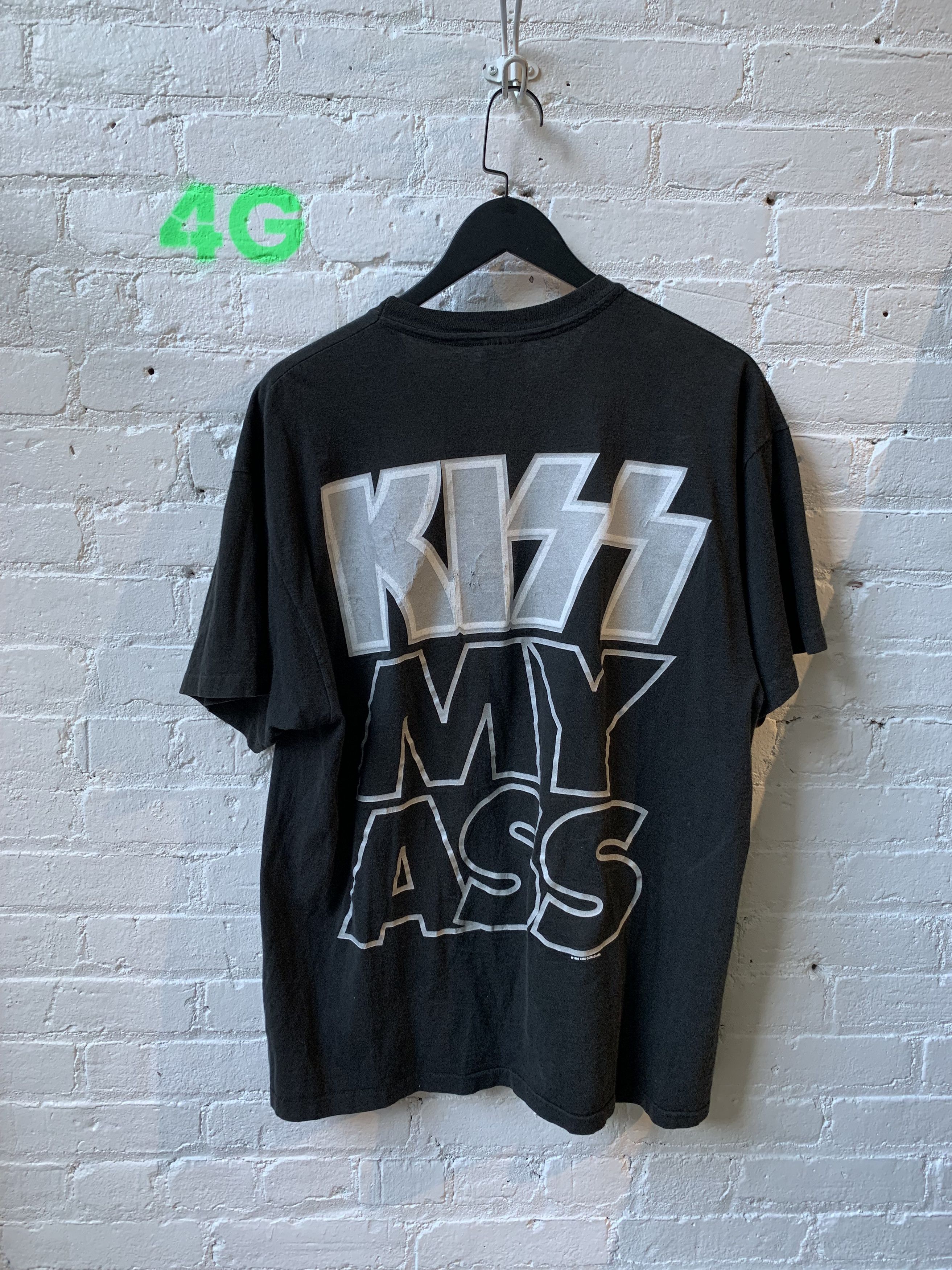 image of Vintage Kiss My Ass Band Tee Size XL in Black, Men's