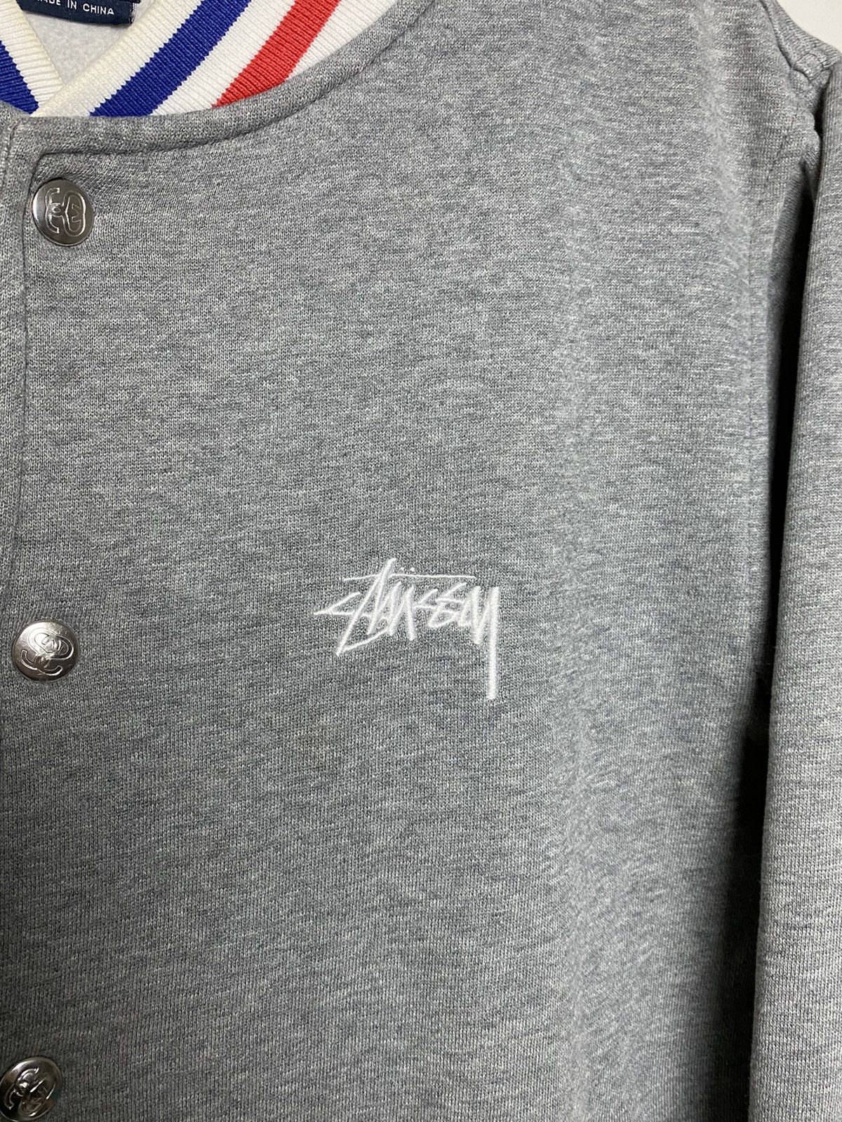 Stussy Stussy varsity jacket grey button up sweatshirt Size US M / EU 48-50 / 2 - 2 Thumbnail