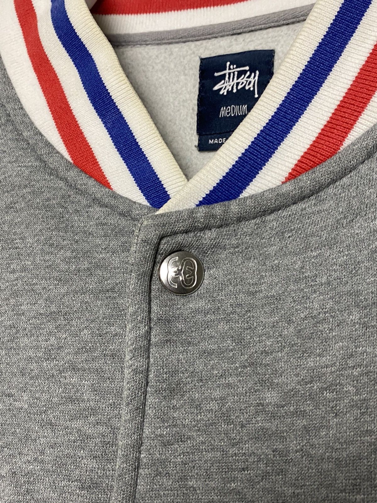 Stussy Stussy varsity jacket grey button up sweatshirt Size US M / EU 48-50 / 2 - 4 Thumbnail
