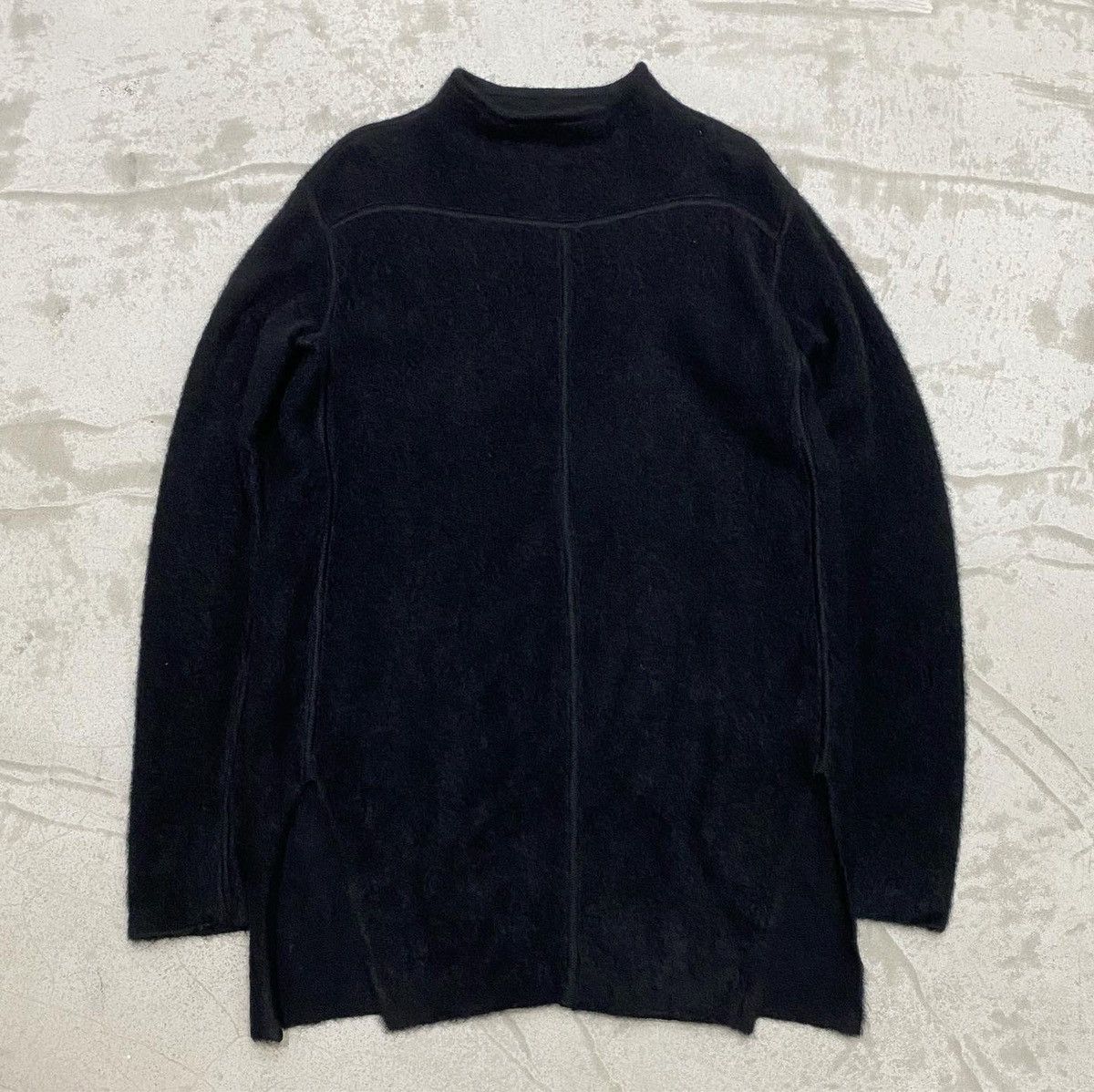 image of Rick Owens Fw15 Sphinx Runway Long Sleeve Mohair Knitwear in Black, Men's (Size Medium)