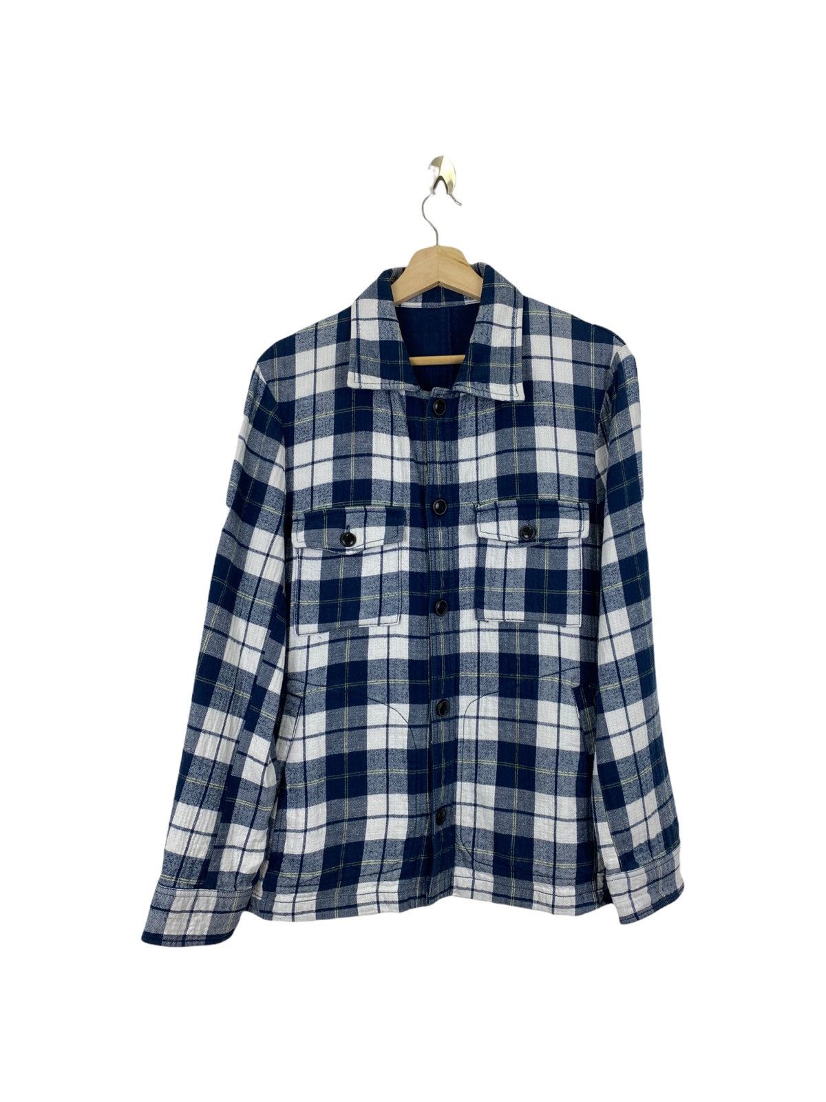 Flannel × Japanese Brand Blue white flannel jacket Size US M / EU 48-50 / 2 - 1 Thumbnail