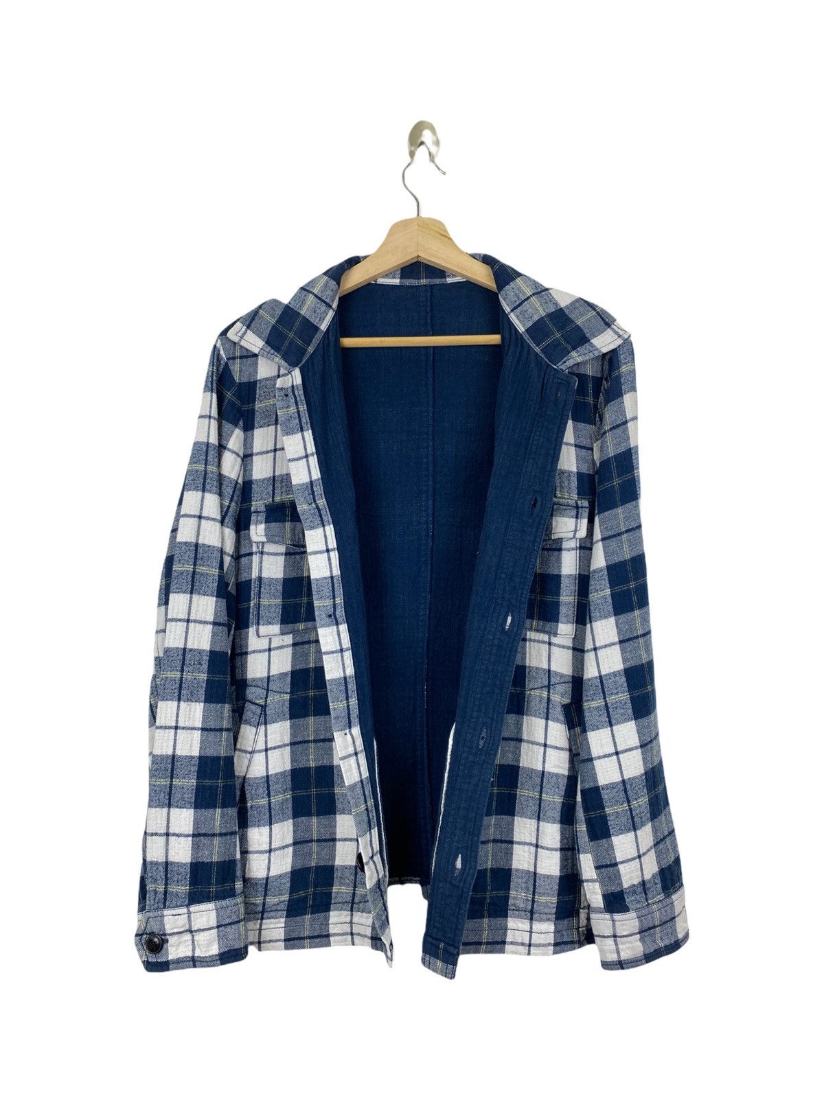 Flannel × Japanese Brand Blue white flannel jacket Size US M / EU 48-50 / 2 - 3 Thumbnail