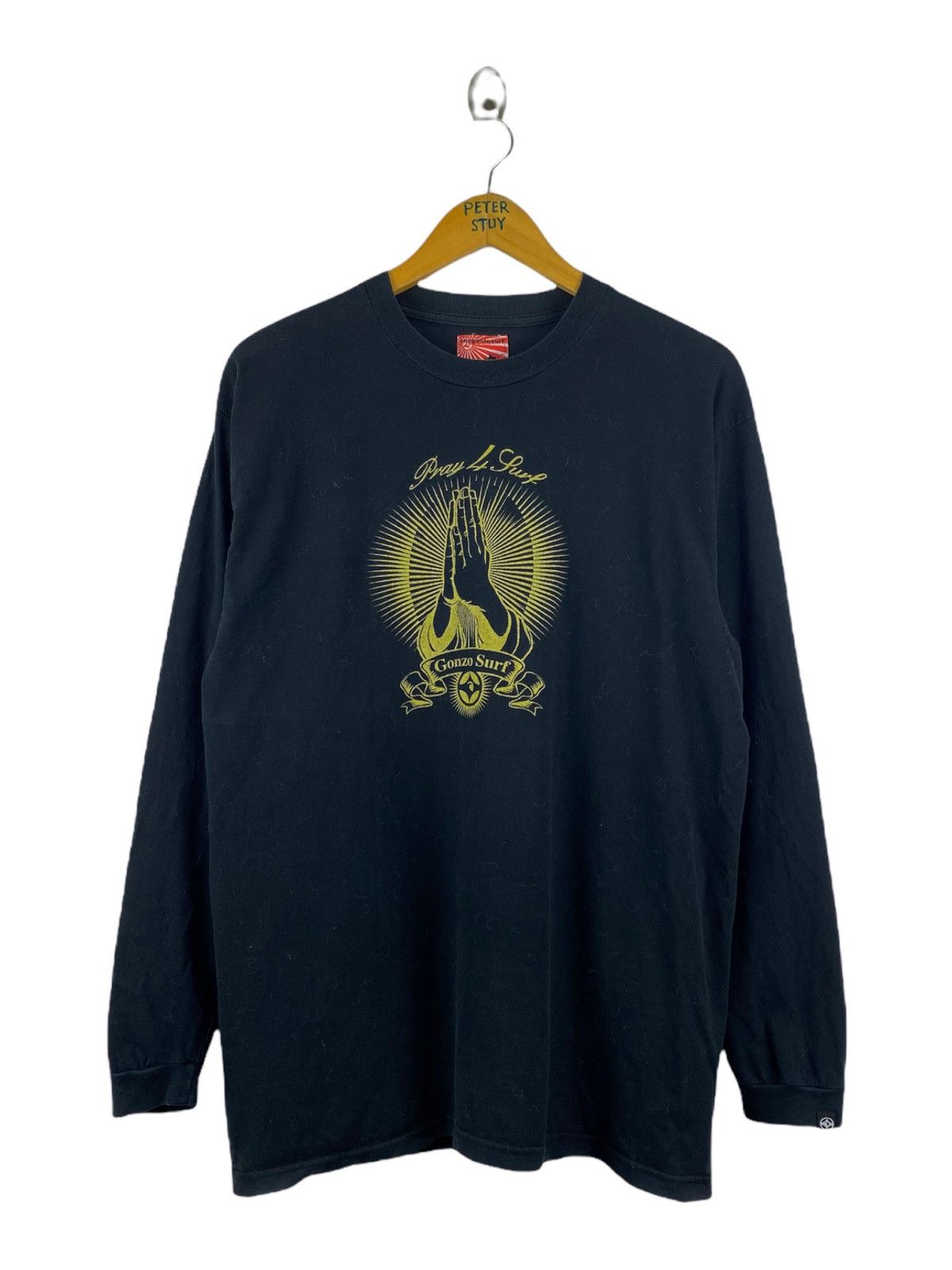 image of Surf Style x Vintage The Gonzo Surf Long Sleeve Shirt in Black, Men's (Size Large)