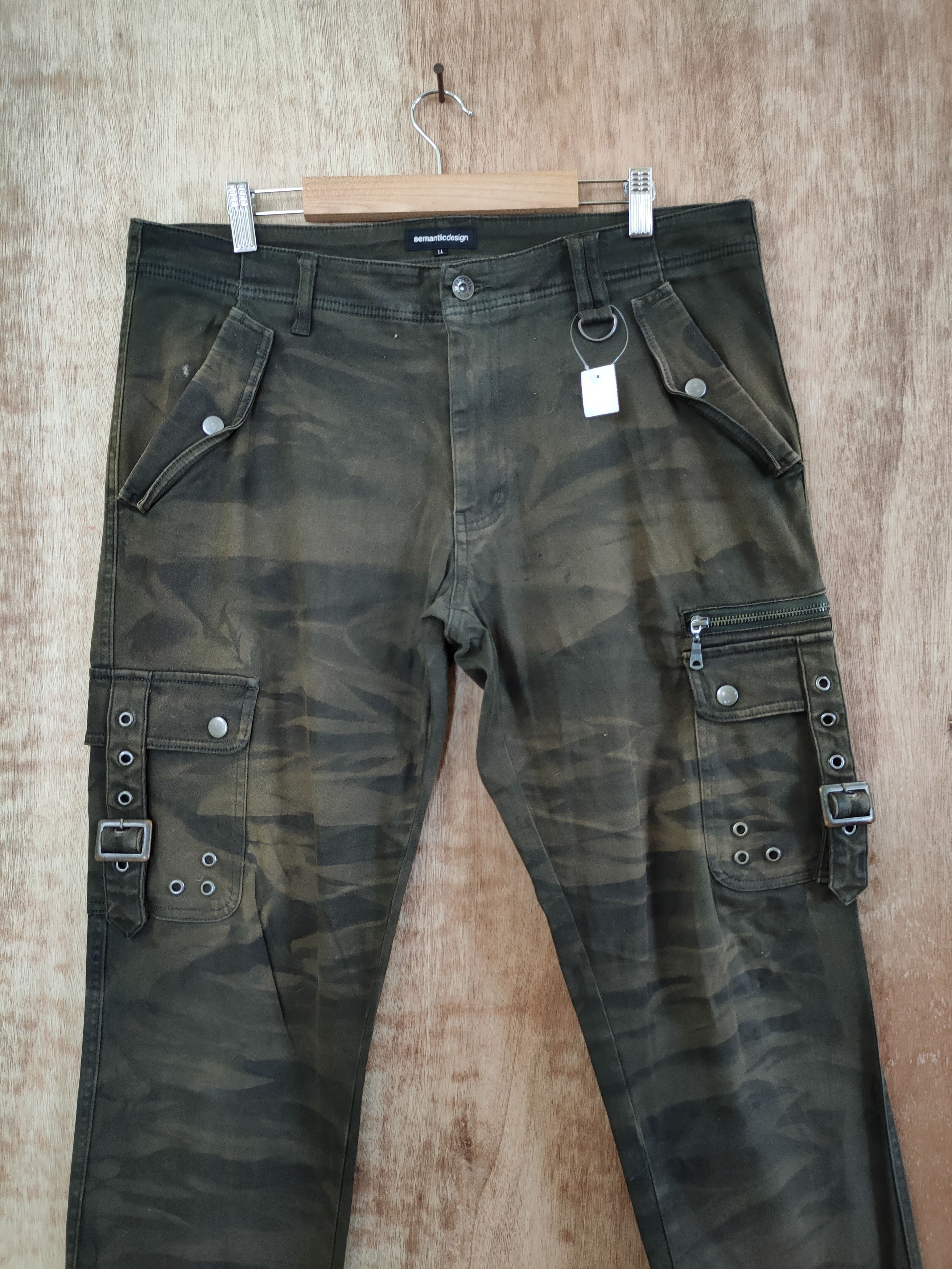 Japanese Brand DLL semantic design camo punk cargo pants #sp46-267T Size US 34 / EU 50 - 4 Thumbnail