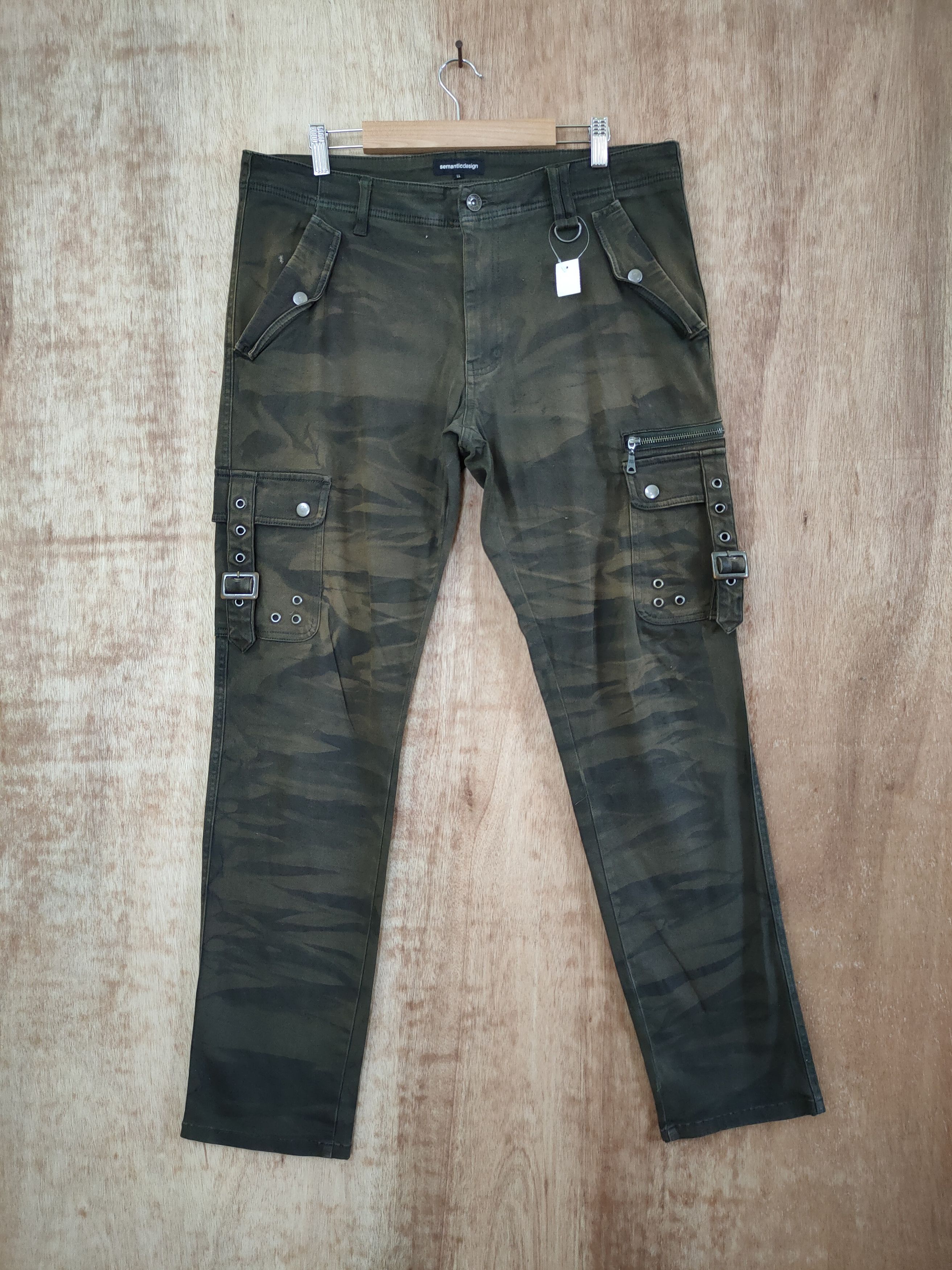 Japanese Brand DLL semantic design camo punk cargo pants #sp46-267T Size US 34 / EU 50 - 1 Thumbnail