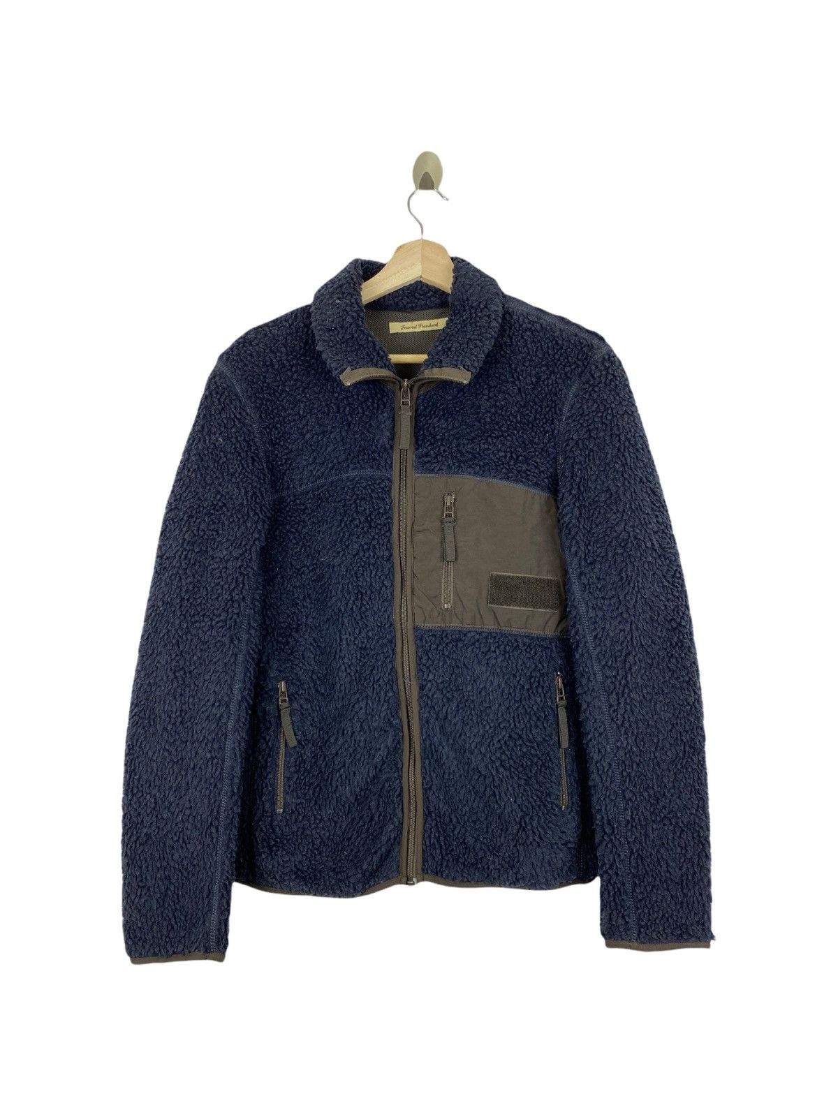 image of Journal Standard Deep Pile Sherpa Jacket in Dark Blue Brown, Men's (Size Large)