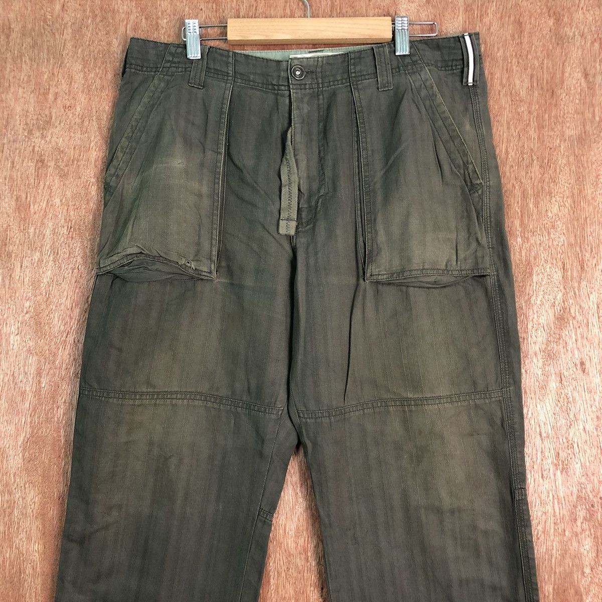 Japanese Brand DLL Russk Grey faded vintage cargo Pants #c214 Size US 32 / EU 48 - 2 Thumbnail