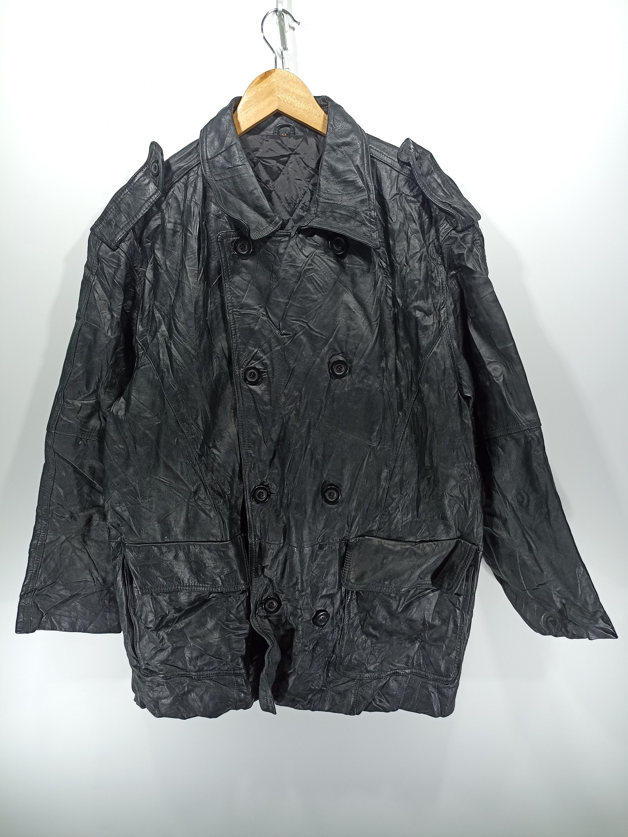 Vintage Vintage Leather Coat Jacket Button Size US M / EU 48-50 / 2 - 1 Thumbnail