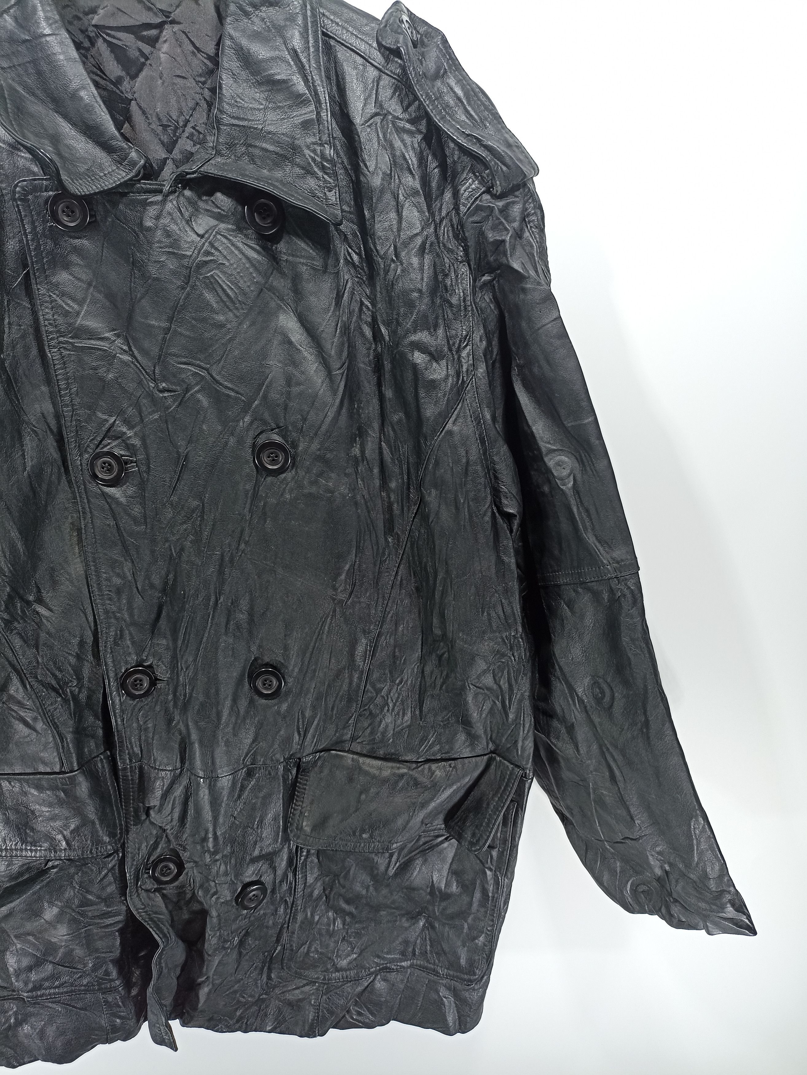 Vintage Vintage Leather Coat Jacket Button Size US M / EU 48-50 / 2 - 2 Thumbnail