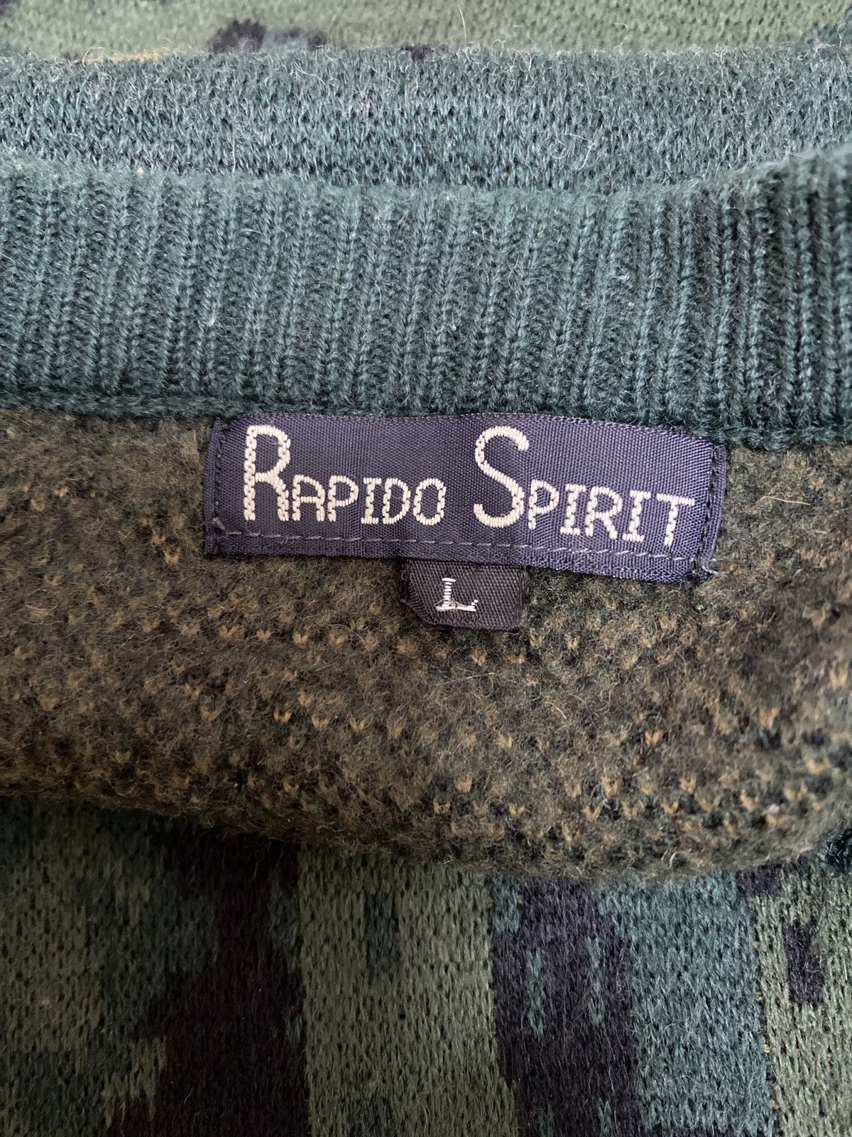 Vintage Vintage Rapido spirit printed knitsweater nice design Size US L / EU 52-54 / 3 - 3 Thumbnail