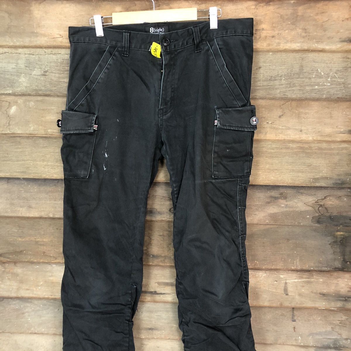 8 by YOOX 8Eight Standard Wear multipocket Black Cargo Pants #4527 Size US 33 - 2 Thumbnail