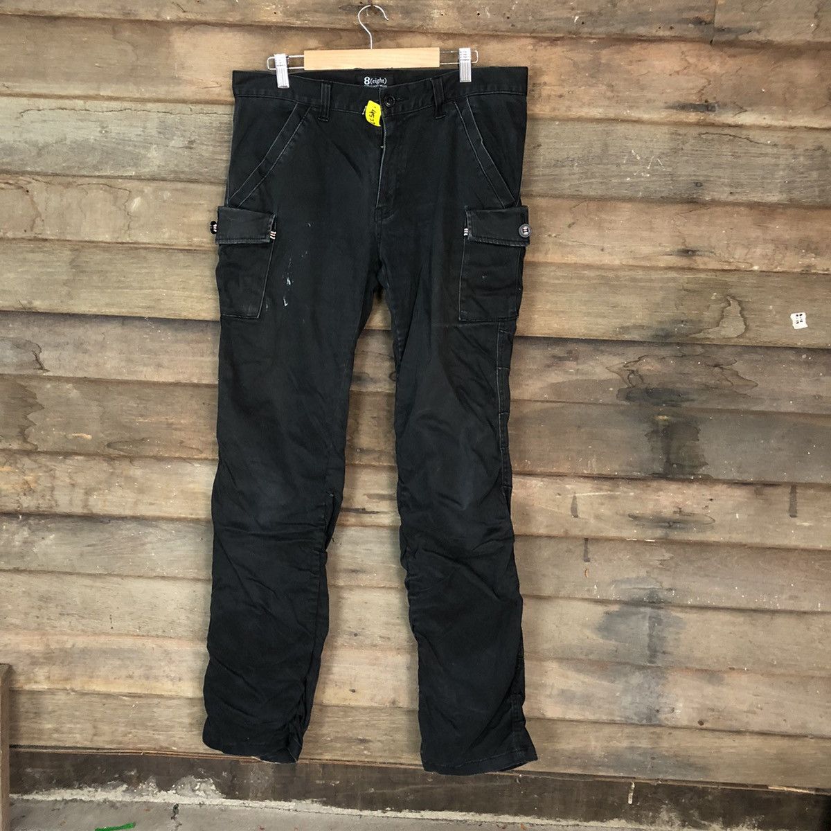 8 by YOOX 8Eight Standard Wear multipocket Black Cargo Pants #4527 Size US 33 - 1 Thumbnail
