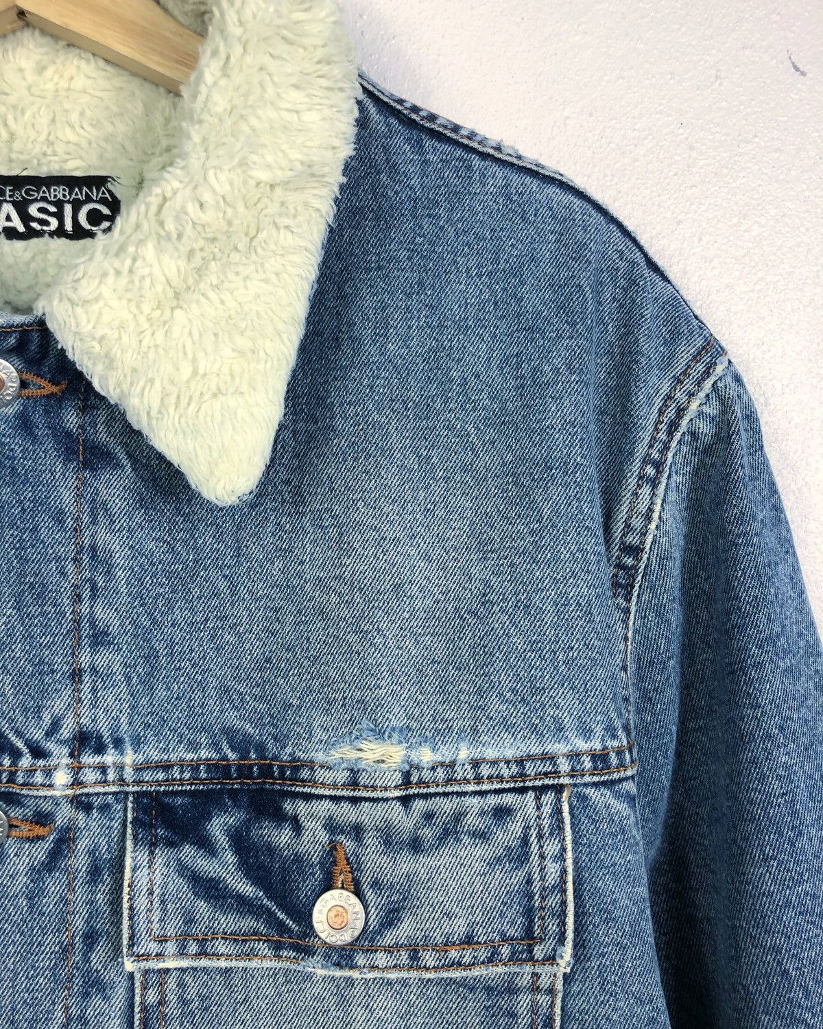 Dolce & Gabbana Rare Dolce & Gabbana Sherpa Denim Jacket Size US L / EU 52-54 / 3 - 3 Thumbnail