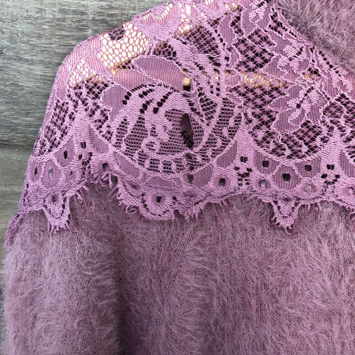 Faded Glory × Homespun Knitwear × Japanese Brand Nice Claup Shag Shaggy Fur Mohair Knitwear #7017 Size L / US 10 / IT 46 - 7 Thumbnail