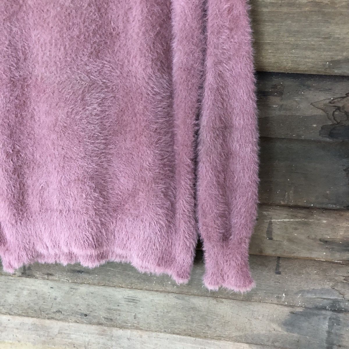 Faded Glory × Homespun Knitwear × Japanese Brand Nice Claup Shag Shaggy Fur Mohair Knitwear #7017 Size L / US 10 / IT 46 - 5 Thumbnail
