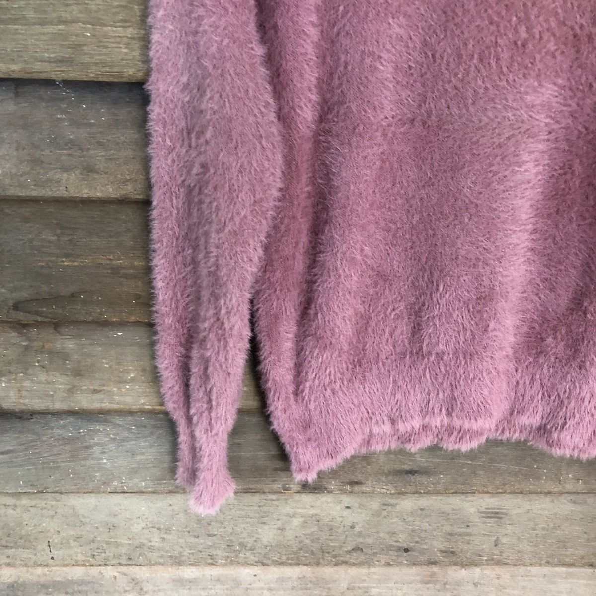 Faded Glory × Homespun Knitwear × Japanese Brand Nice Claup Shag Shaggy Fur Mohair Knitwear #7017 Size L / US 10 / IT 46 - 4 Thumbnail