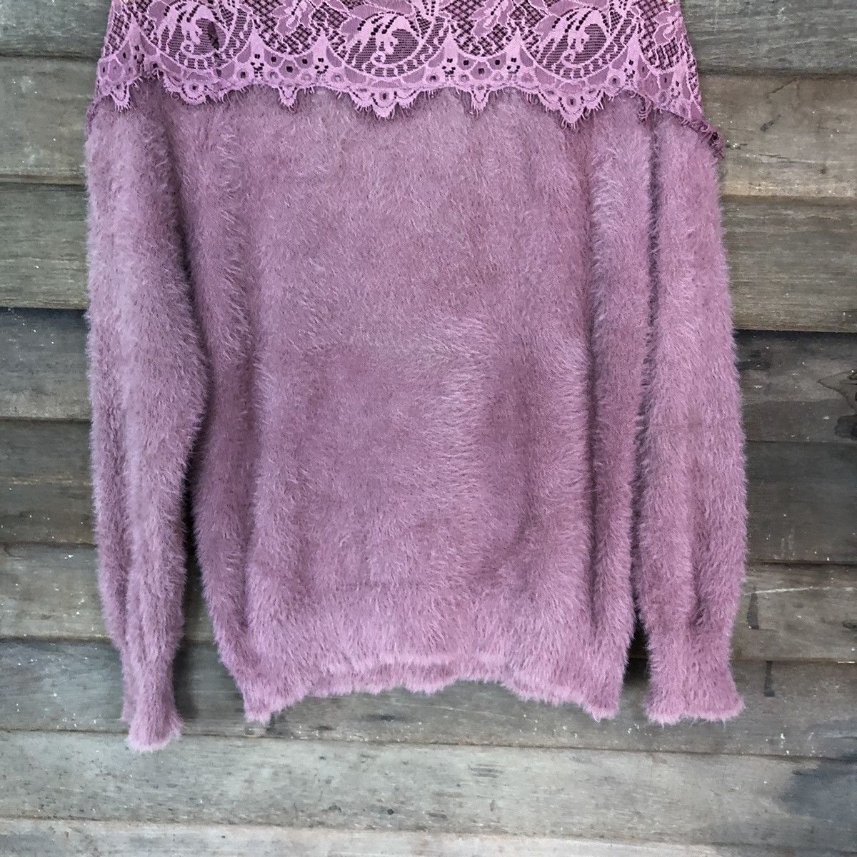 Faded Glory × Homespun Knitwear × Japanese Brand Nice Claup Shag Shaggy Fur Mohair Knitwear #7017 Size L / US 10 / IT 46 - 3 Thumbnail