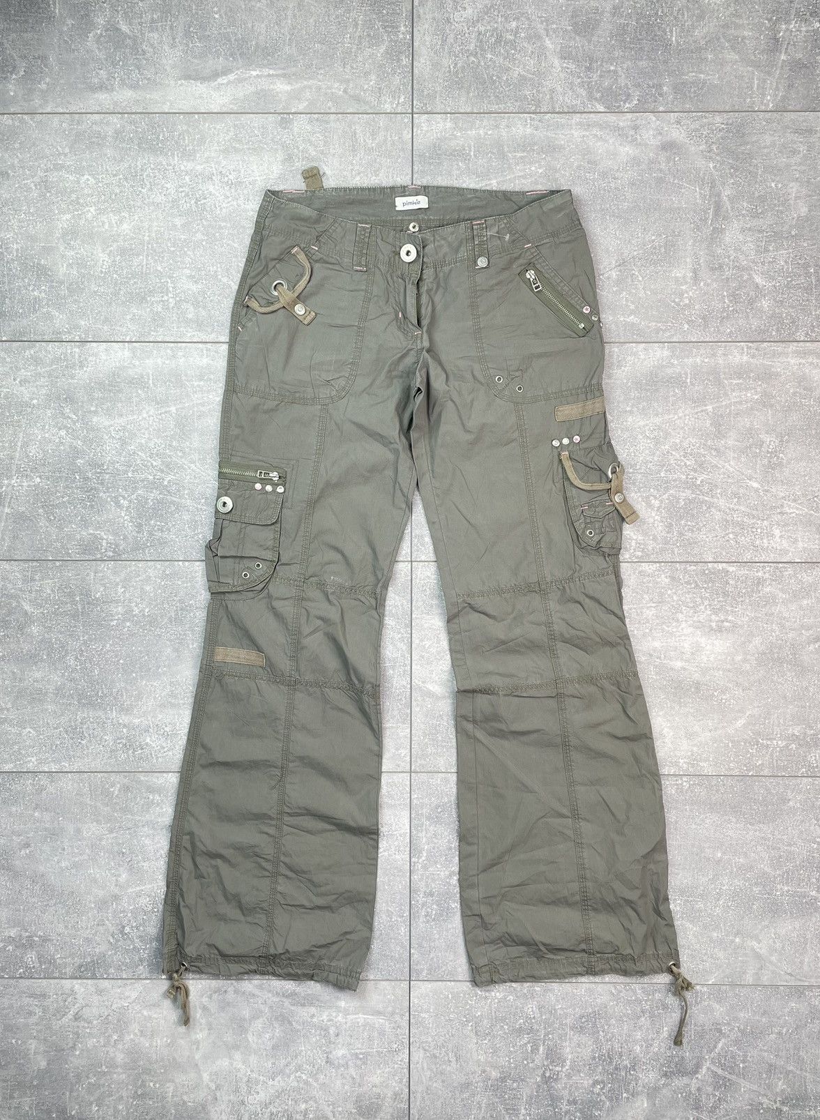 Japanese Brand Cargo Pants Khaki Avant Garde Size 25" / US 0 / IT 36 - 1 Thumbnail
