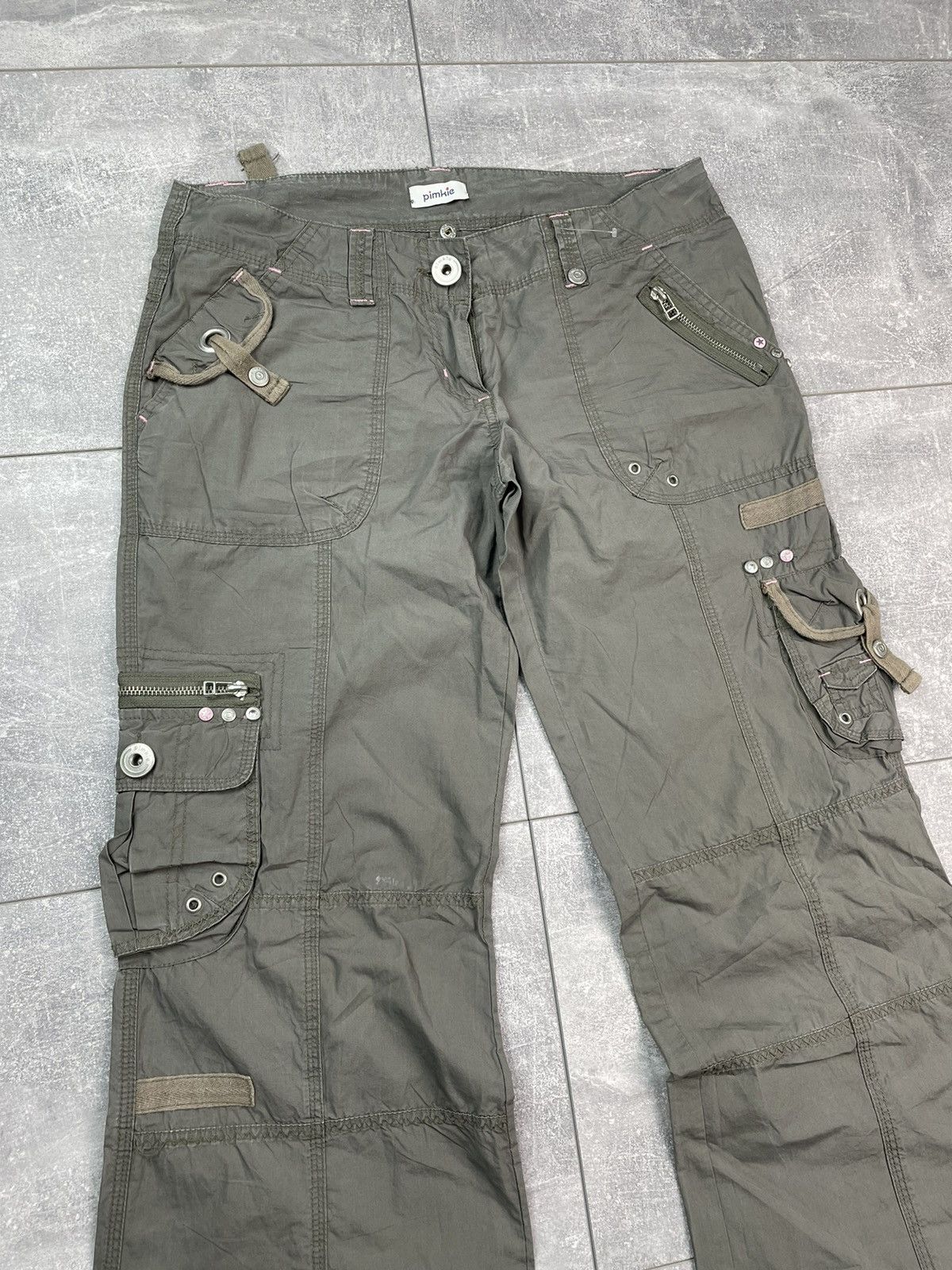Japanese Brand Cargo Pants Khaki Avant Garde Size 25" / US 0 / IT 36 - 4 Thumbnail