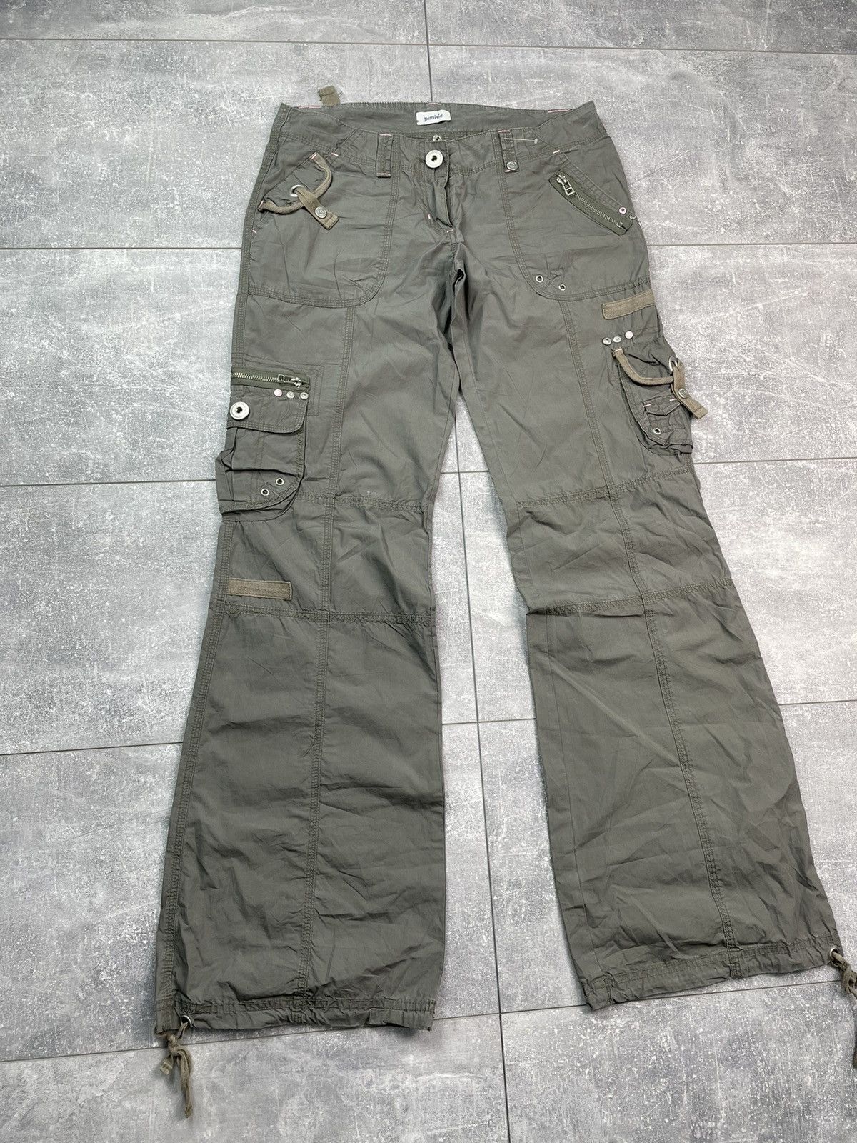 Japanese Brand Cargo Pants Khaki Avant Garde Size 25" / US 0 / IT 36 - 3 Thumbnail