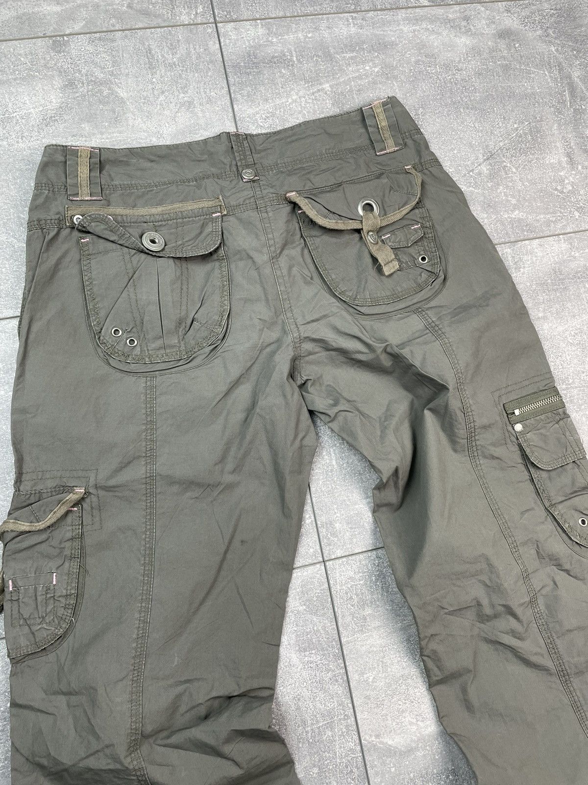 Japanese Brand Cargo Pants Khaki Avant Garde Size 25" / US 0 / IT 36 - 6 Thumbnail