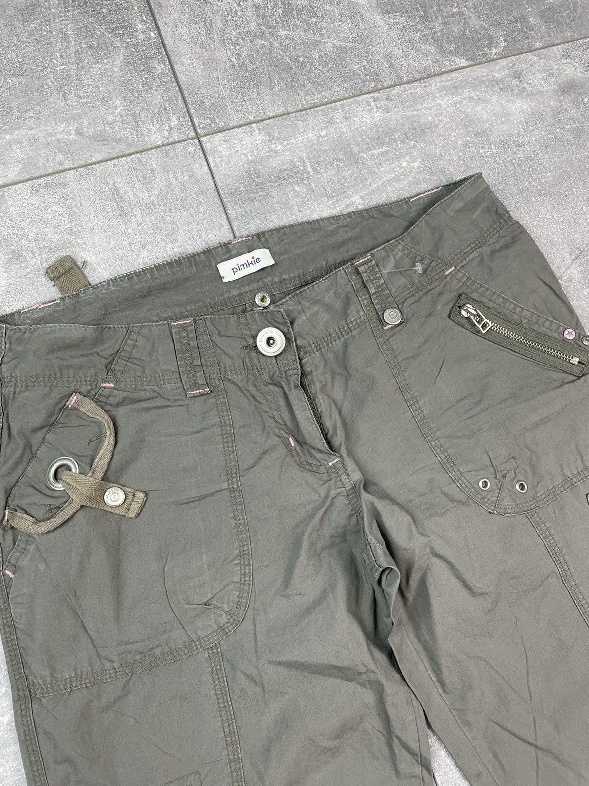 Japanese Brand Cargo Pants Khaki Avant Garde Size 25" / US 0 / IT 36 - 5 Thumbnail