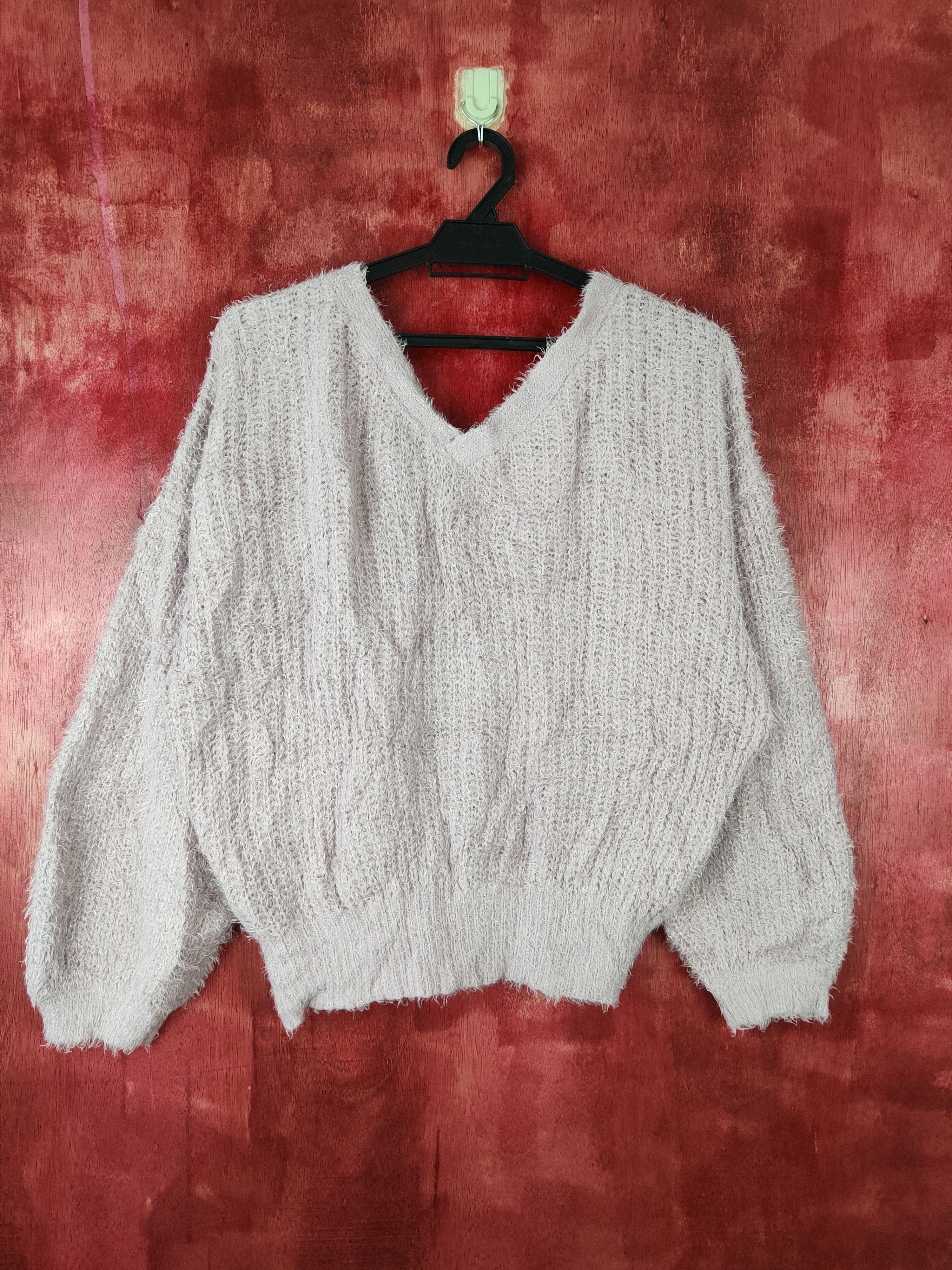 Japanese Brand Rose Farm Purple Cardigan fur shag shaggy mohair #S370 Size L / US 10 / IT 46 - 5 Thumbnail