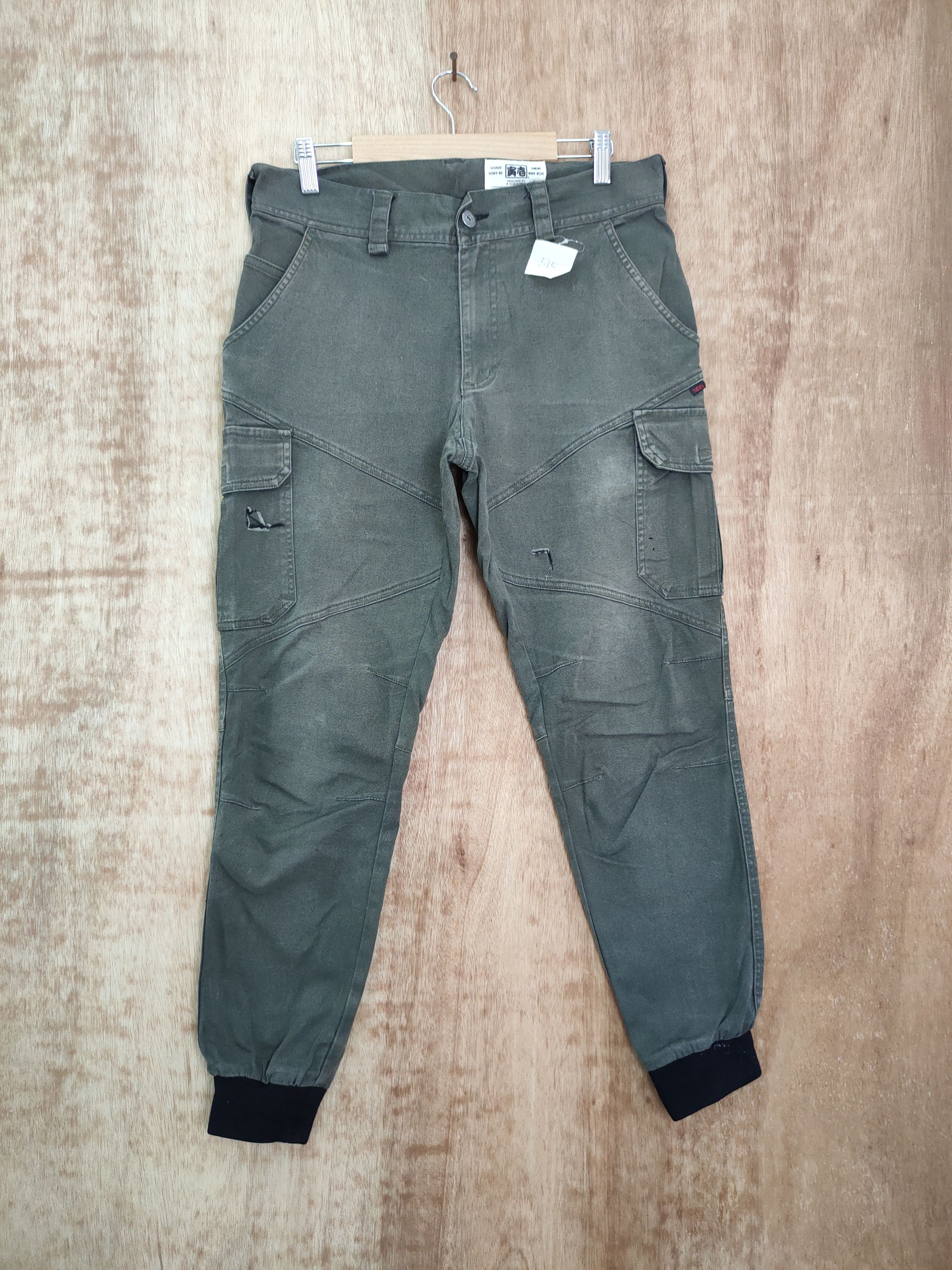 image of Faded Glory Tora Japan Jogger Tactical Utility Denim Cargo Pants 515 in Grey, Men's (Size 32)