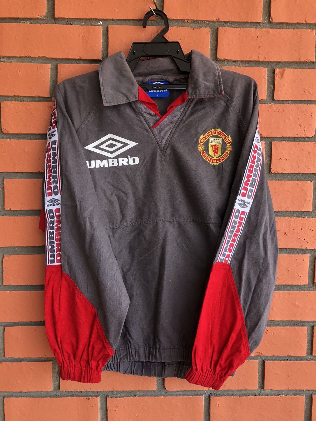 MANCHESTER UNITED 1995 1996 FOOTBALL SOCCER DRILL TOP JACKET UMBRO