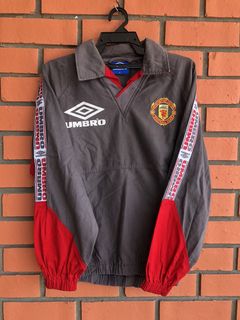 Vintage 90s Navy Umbro Pro Training Tottenham Hotspur FC 1/2 Zip Pullover  Drill Jacket - Small Cotton– Domno Vintage