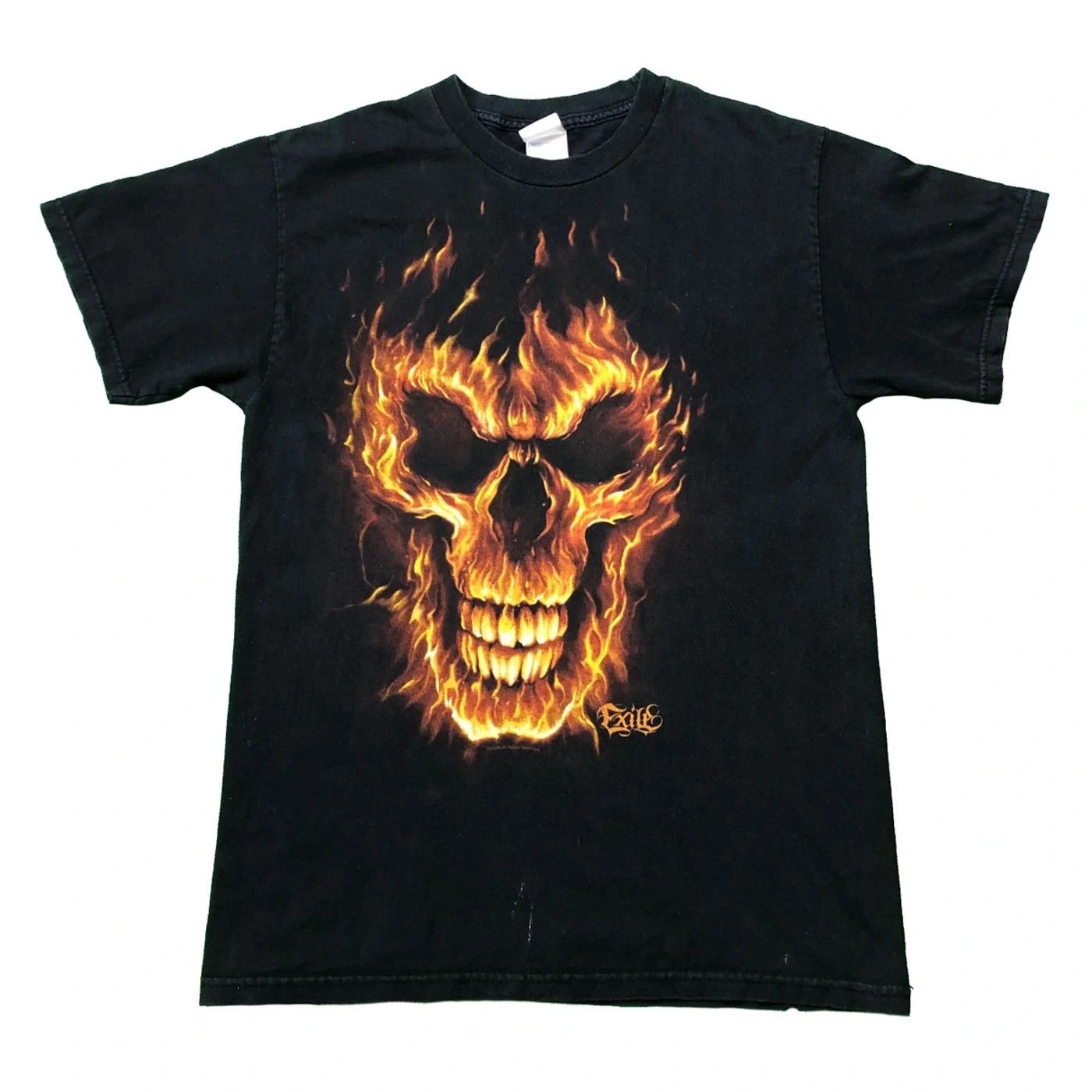 ODM Vintage Y2K Exile T Shirt Faded Fire Skull ODM Graphic Tee Size US M / EU 48-50 / 2 - 1 Thumbnail