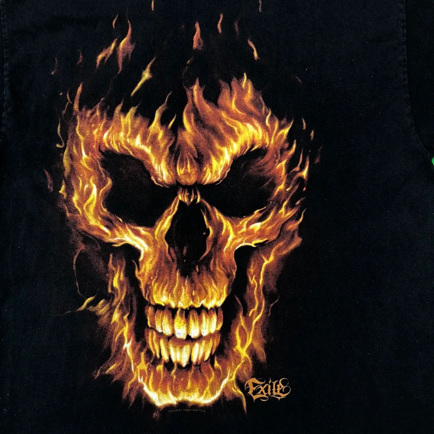 ODM Vintage Y2K Exile T Shirt Faded Fire Skull ODM Graphic Tee Size US M / EU 48-50 / 2 - 2 Thumbnail