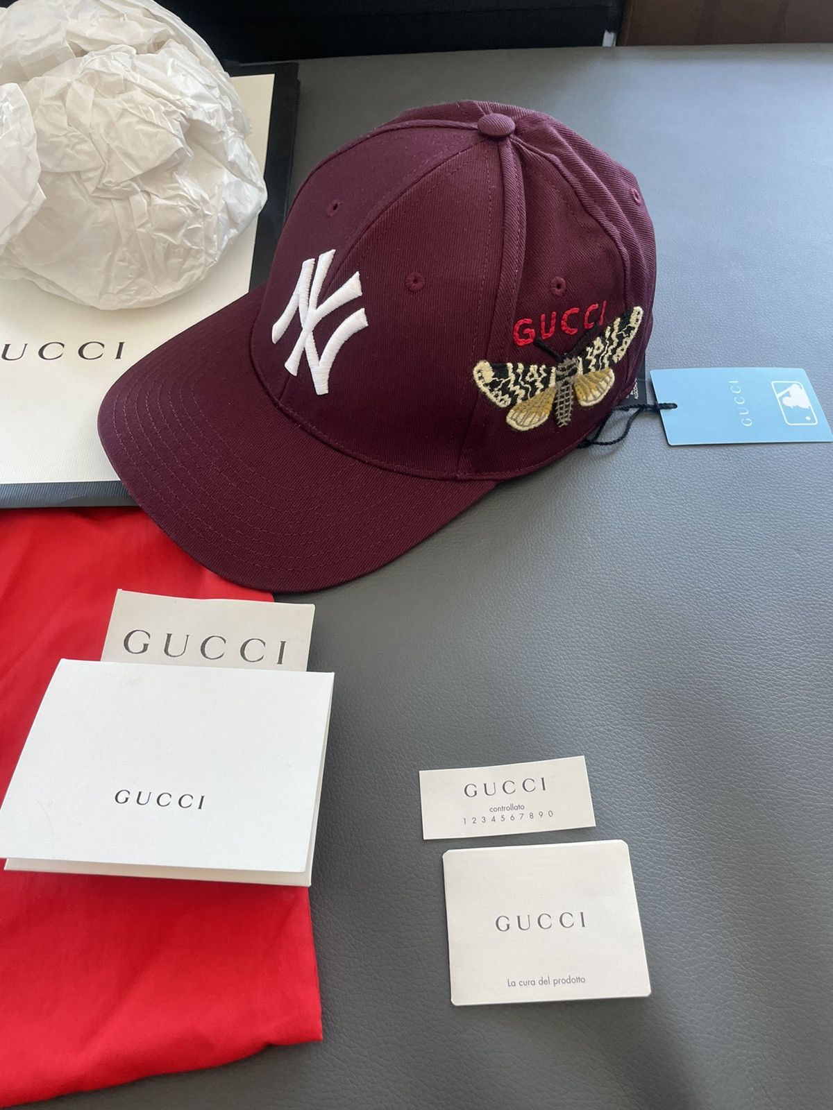 Gucci × New York Yankees Rare Limited Edition Gucci x Yankees Logo Hat Brand New Size ONE SIZE - 15 Thumbnail
