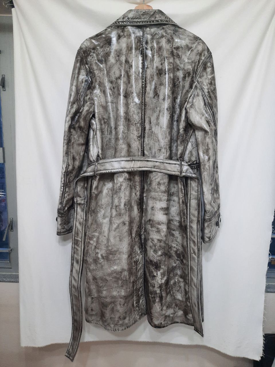 Calvin Klein 205W39NYC *New* FW18 AW18 Acid Wash Leather Paint Trench Coat Size US S / EU 44-46 / 1 - 2 Thumbnail