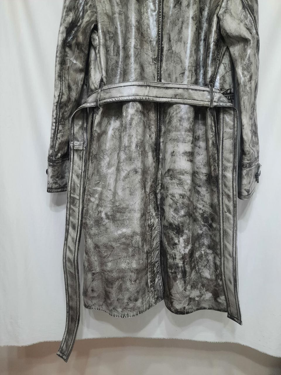 Calvin Klein 205W39NYC *New* FW18 AW18 Acid Wash Leather Paint Trench Coat Size US S / EU 44-46 / 1 - 6 Thumbnail