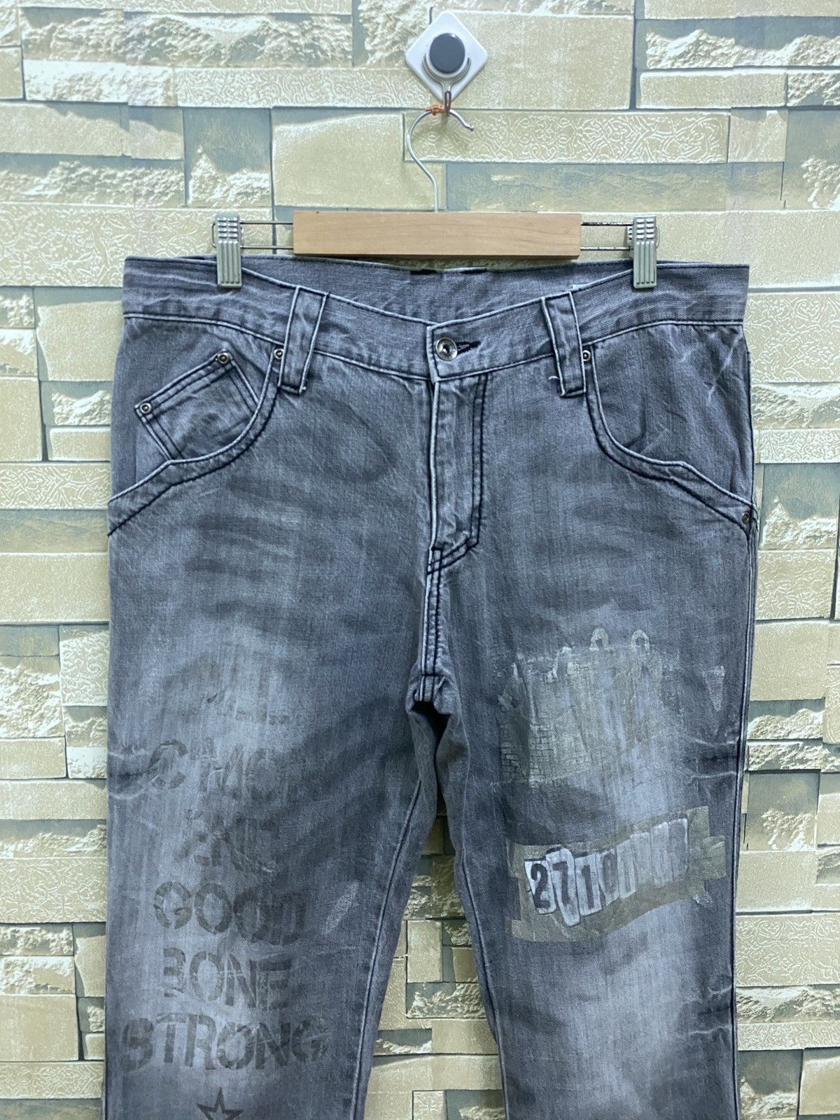 Japanese Brand × Vintage Vintage SEMANTIC DESIGN Printed 27101963 Flared Pants Size US 32 / EU 48 - 3 Thumbnail
