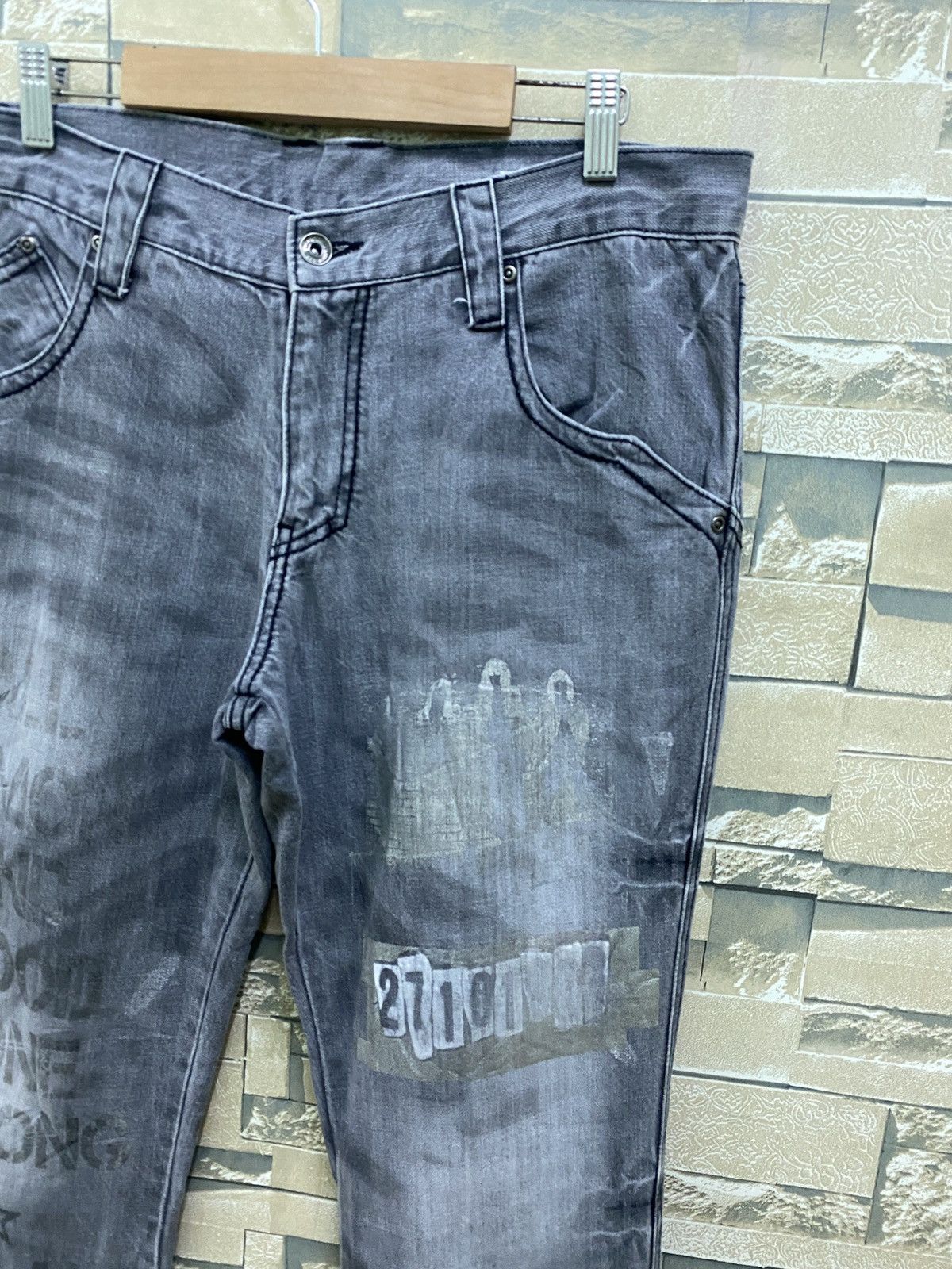 Japanese Brand × Vintage Vintage SEMANTIC DESIGN Printed 27101963 Flared Pants Size US 32 / EU 48 - 5 Thumbnail