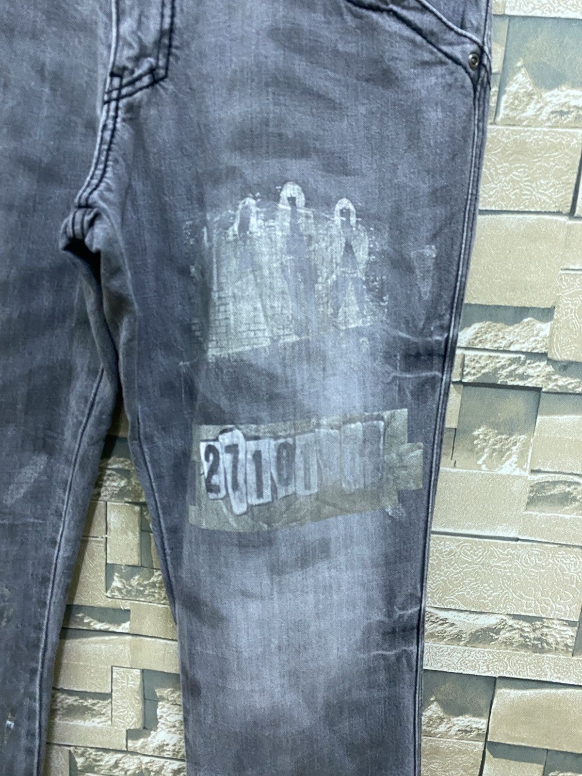 Japanese Brand × Vintage Vintage SEMANTIC DESIGN Printed 27101963 Flared Pants Size US 32 / EU 48 - 6 Thumbnail