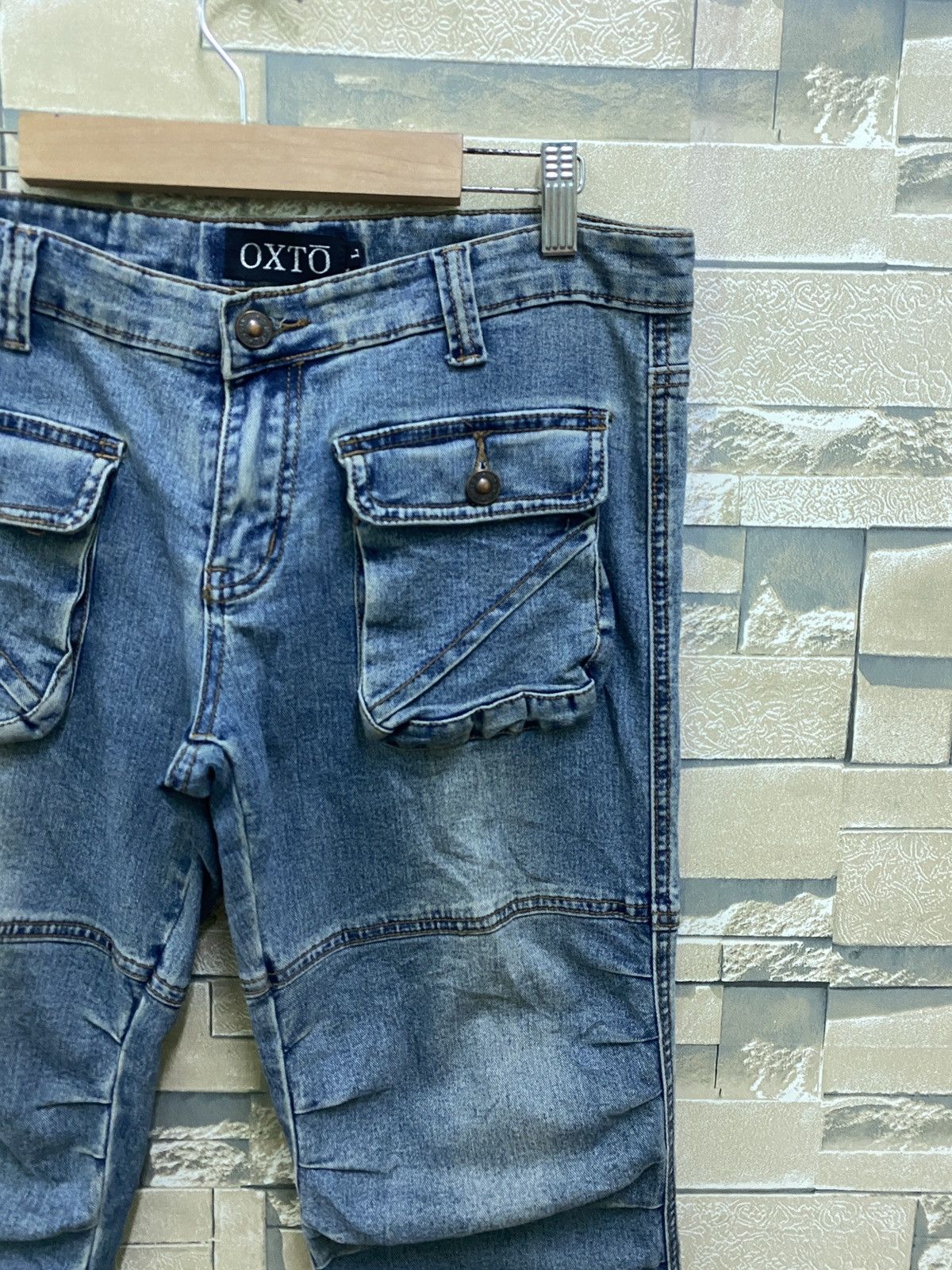 Japanese Brand × Vintage OXTO Bush Pant Denim Blue Jeans Stacked Design Size US 30 / EU 46 - 5 Thumbnail