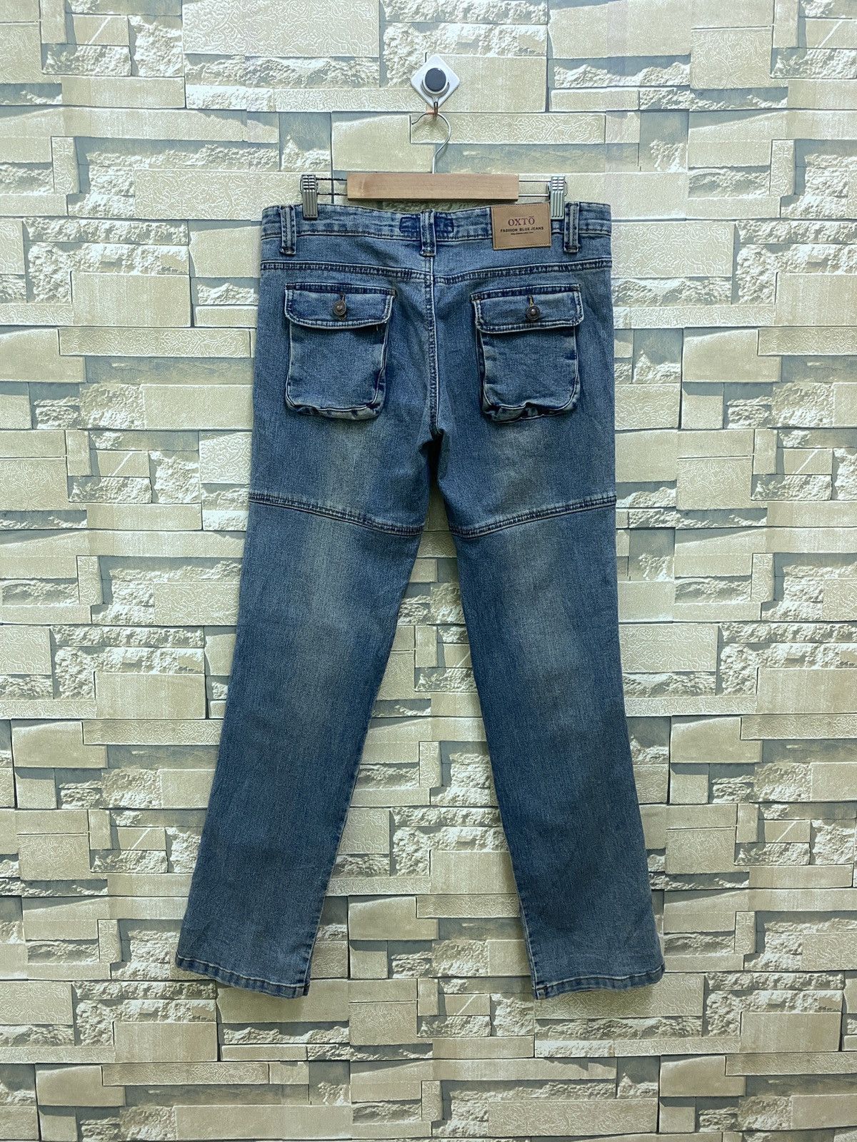 Japanese Brand × Vintage OXTO Bush Pant Denim Blue Jeans Stacked Design Size US 30 / EU 46 - 2 Thumbnail